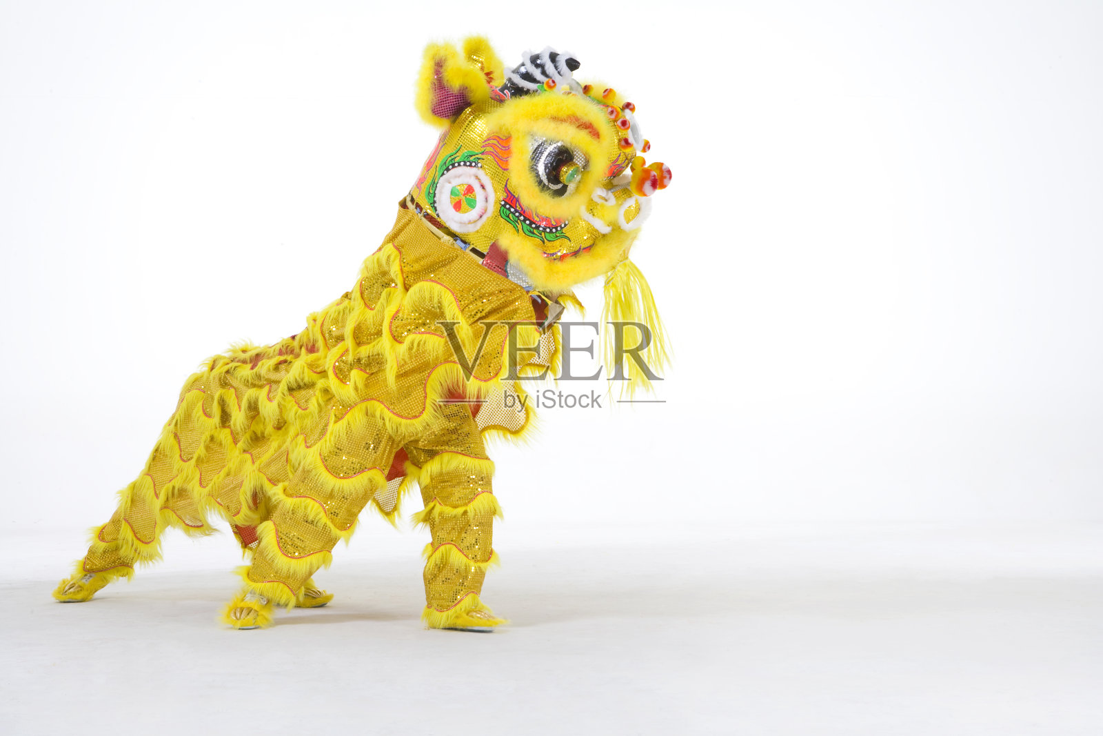 舞黄色醒狮照片摄影图片