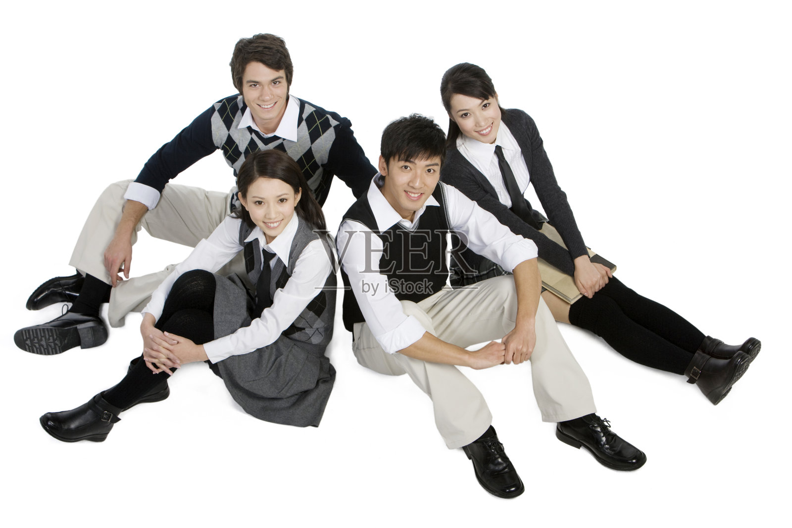 一群大学生肖像照片摄影图片
