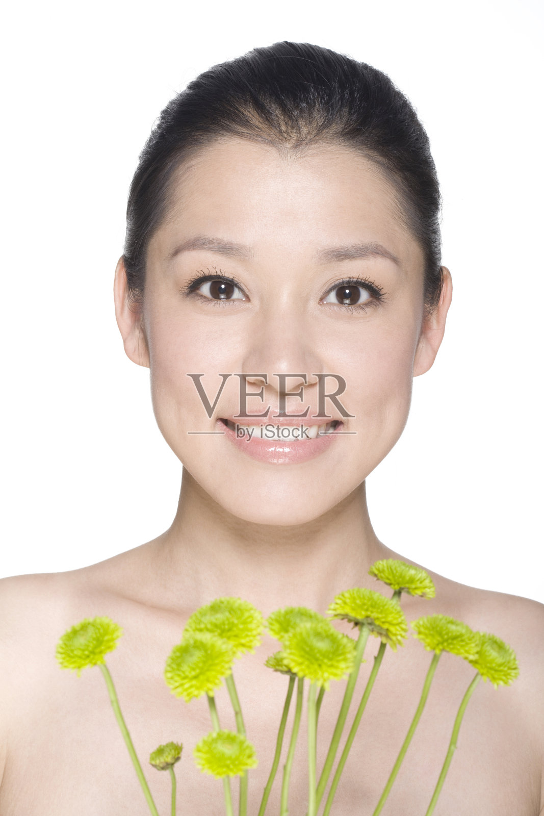 美女和鲜花照片摄影图片