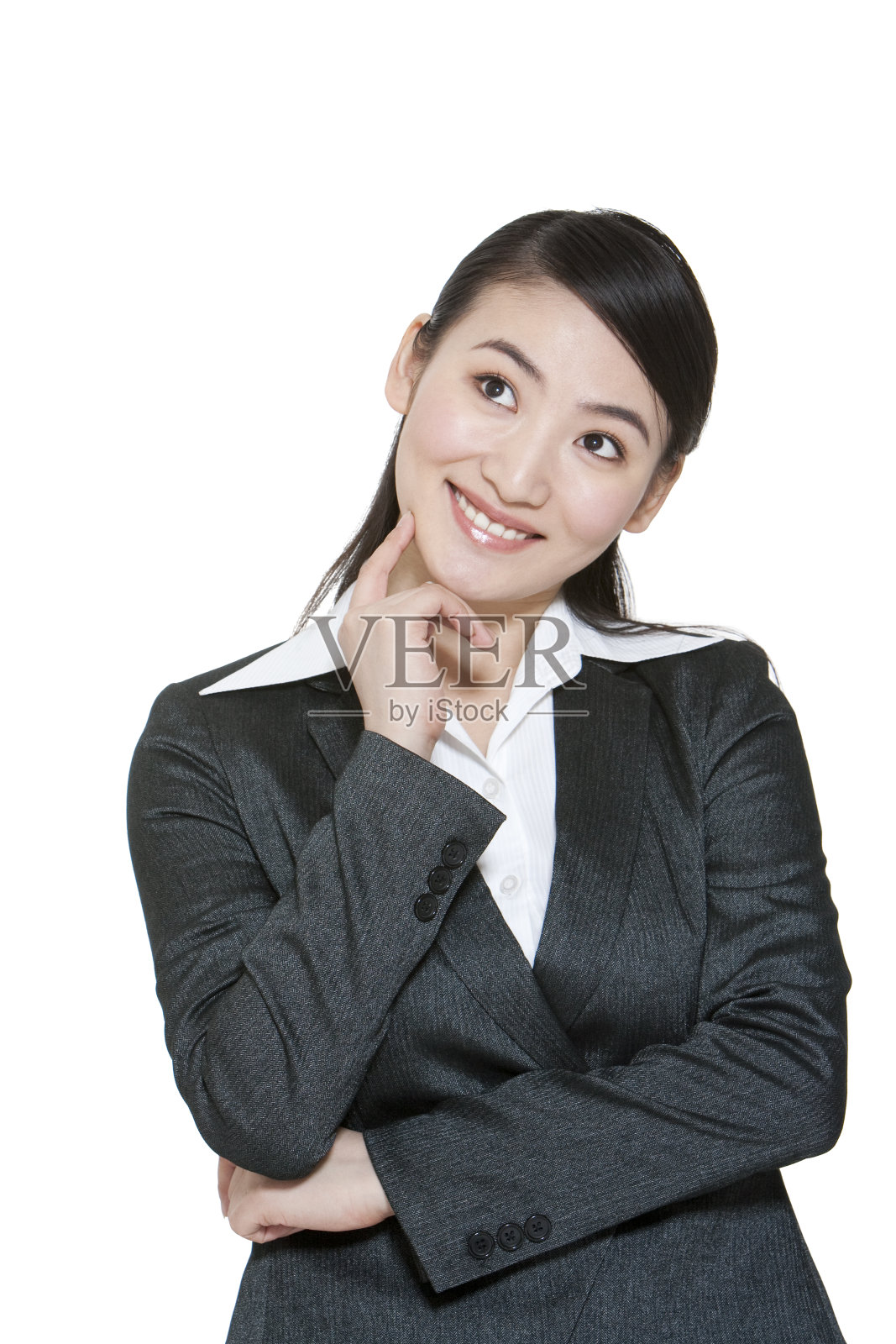 商务女士思考照片摄影图片