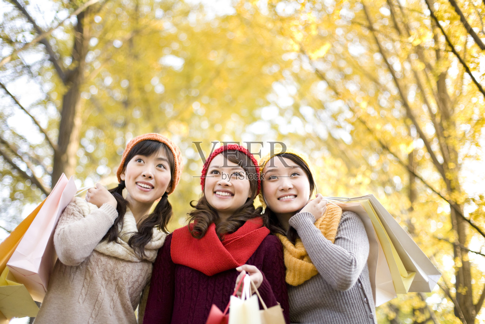 秋日购物照片摄影图片