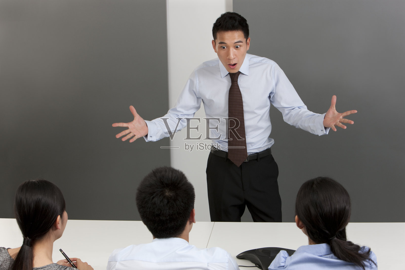 商务人士在会议中照片摄影图片