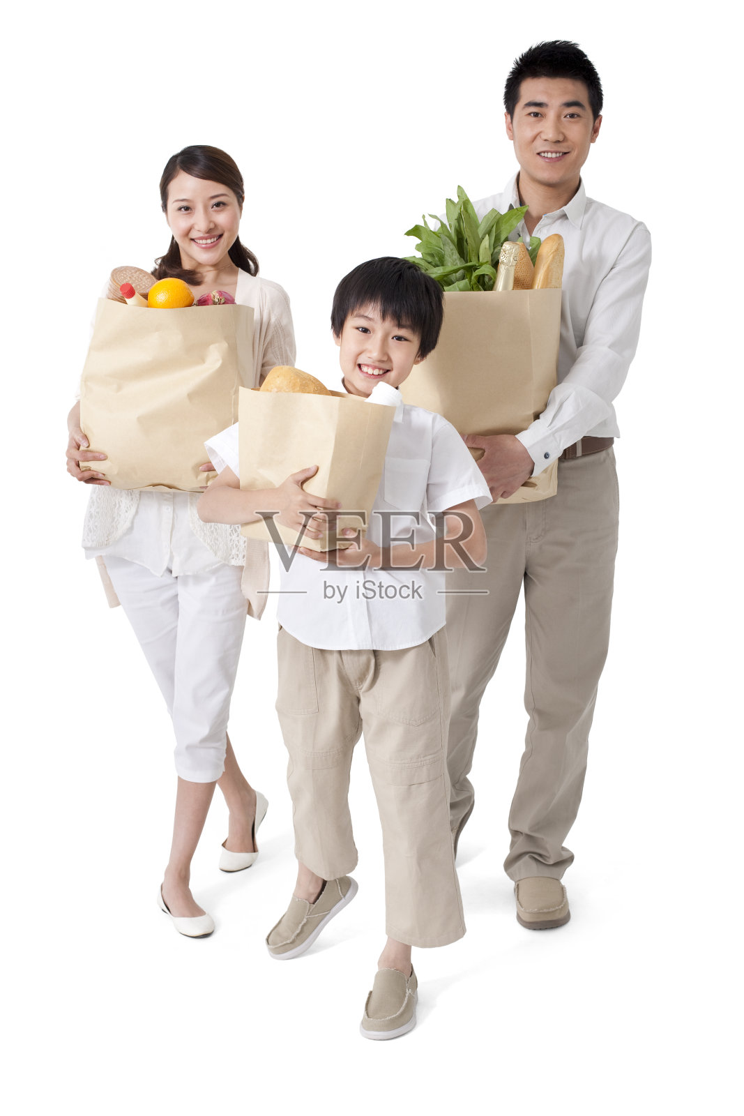 快乐家庭超市购物照片摄影图片