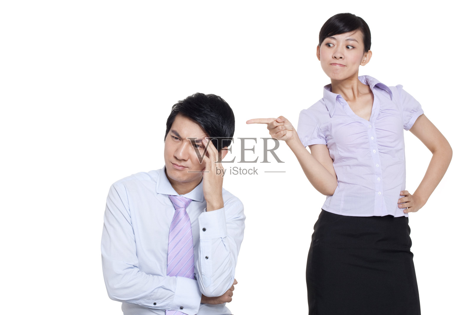 商务人士批评同事照片摄影图片