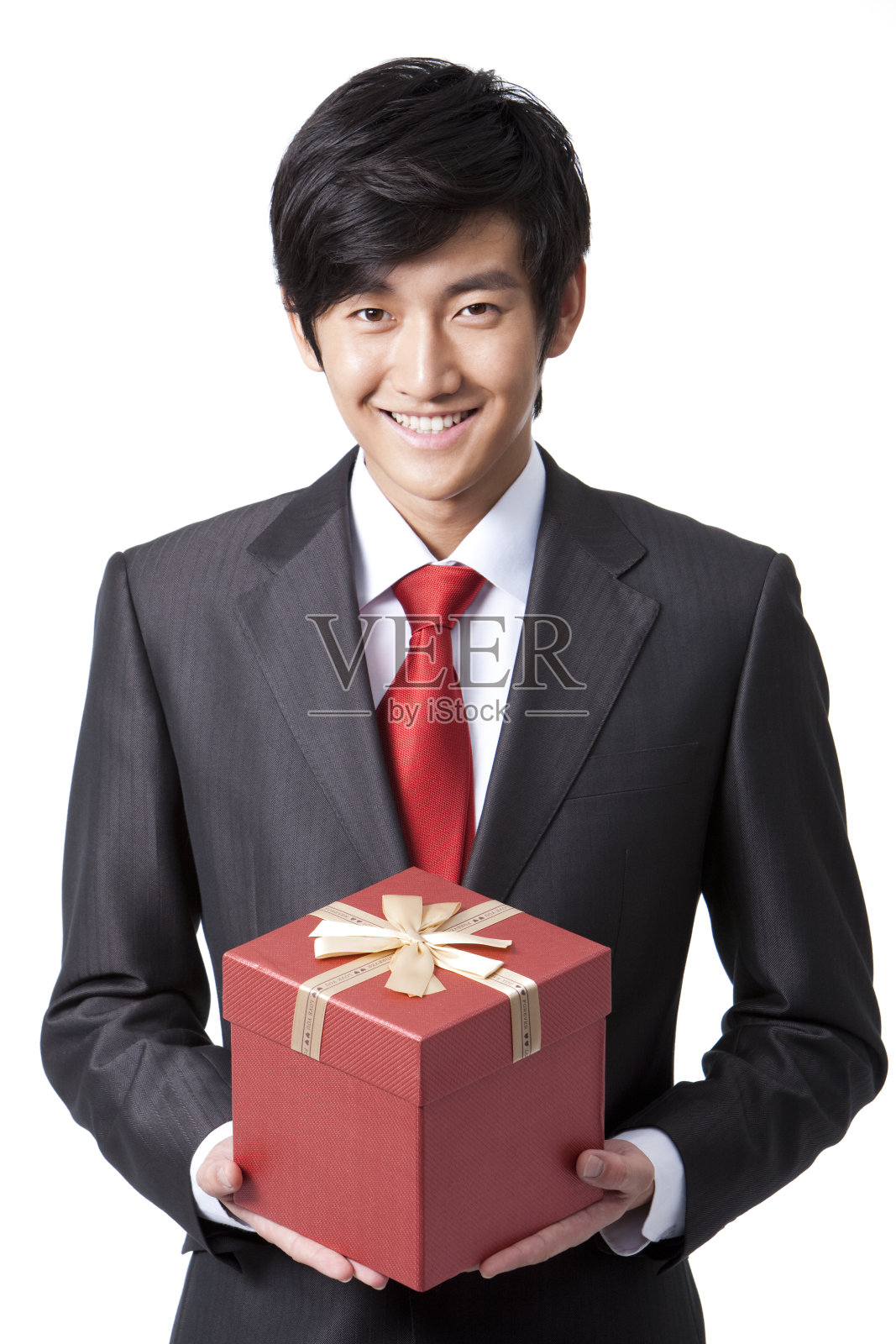 商务男士和礼物盒照片摄影图片