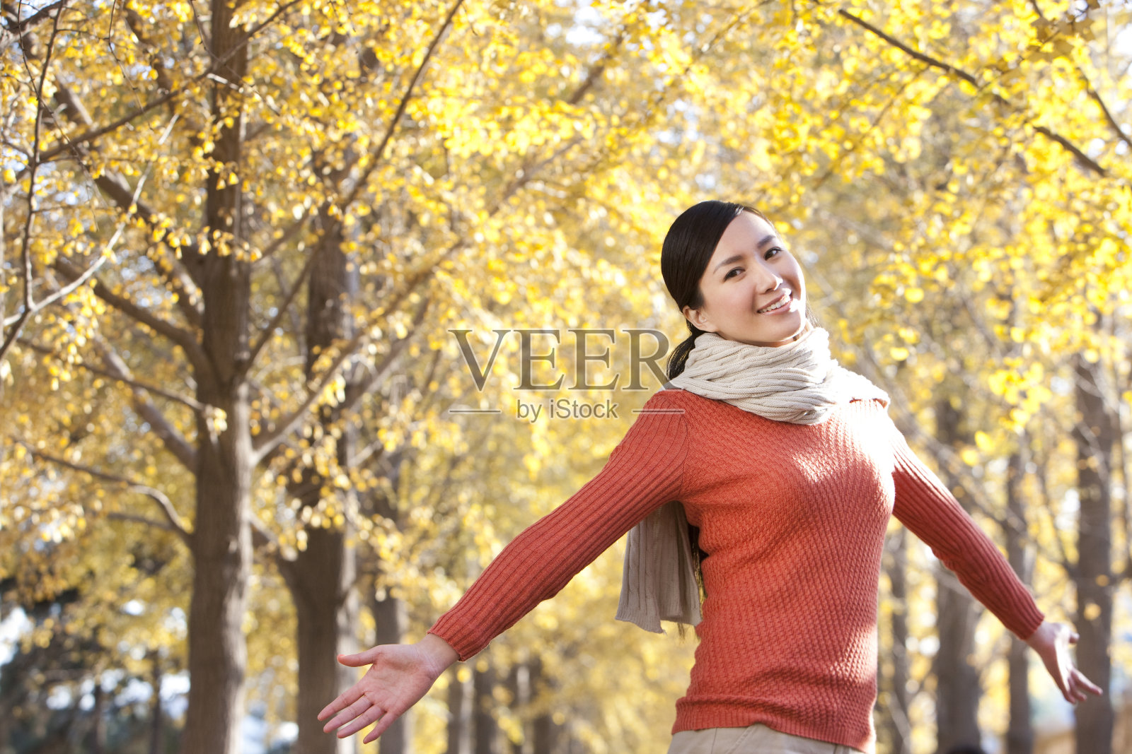 青年女子秋日肖像照片摄影图片