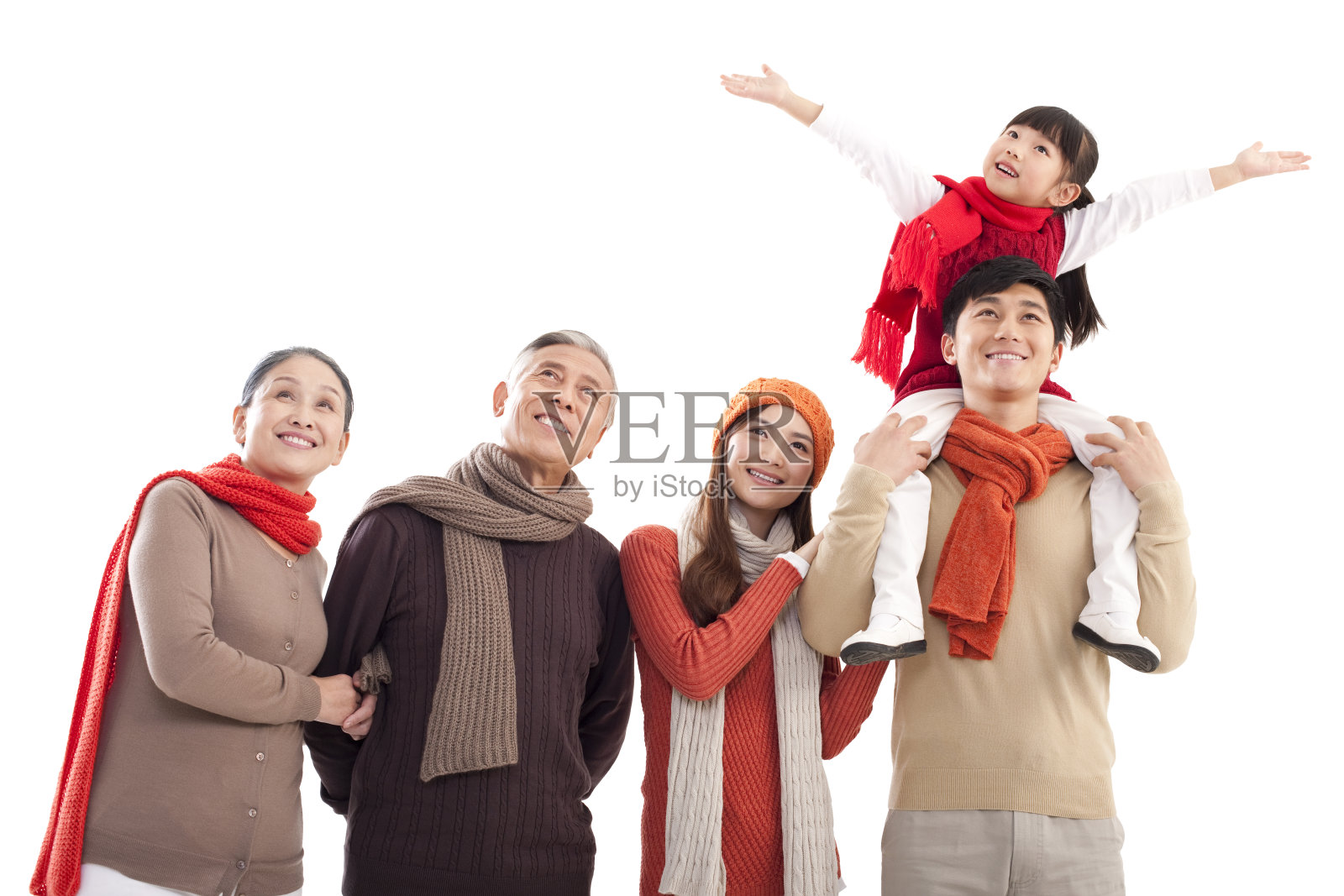 一家五口全家福照片摄影图片