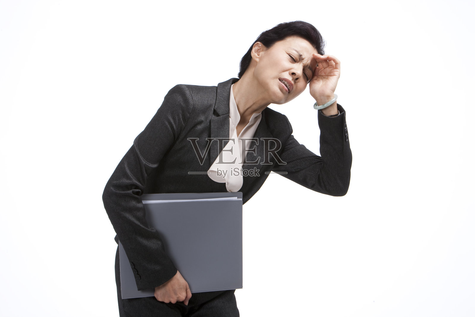中年商务女士头疼照片摄影图片