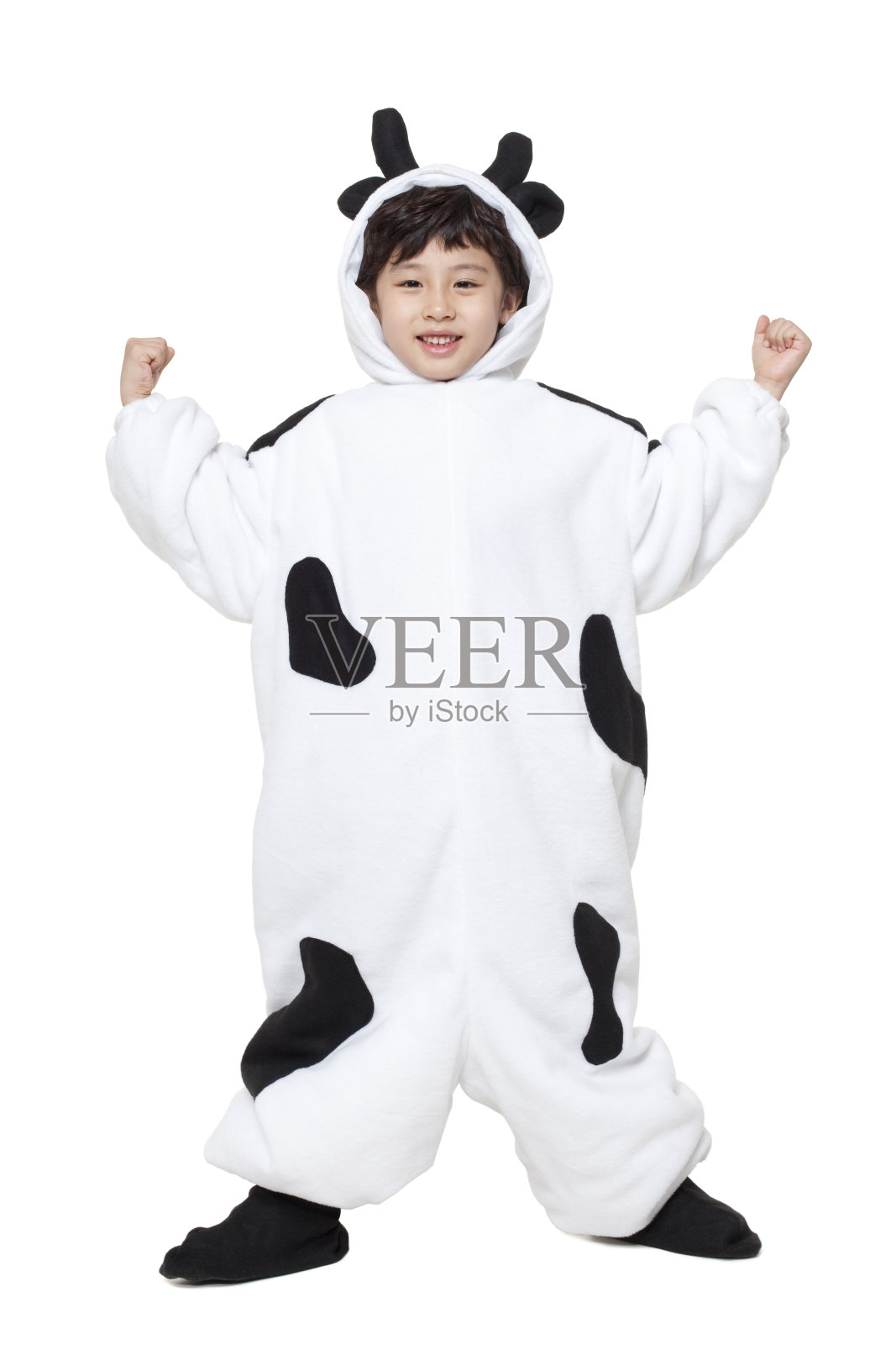 创意奶牛儿童照片摄影图片