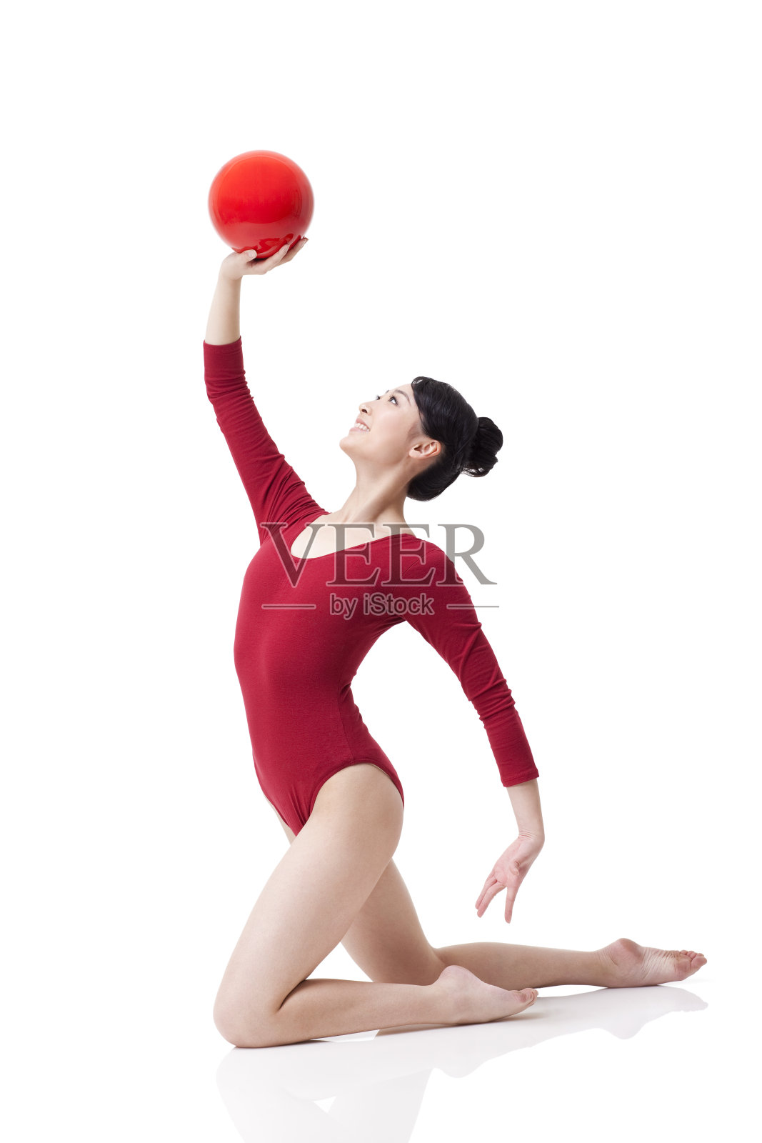 女运动员表演艺术体操照片摄影图片