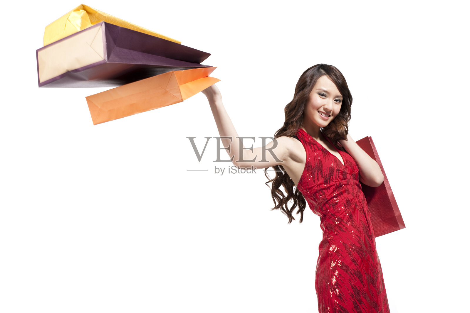 时尚青年女士购物照片摄影图片