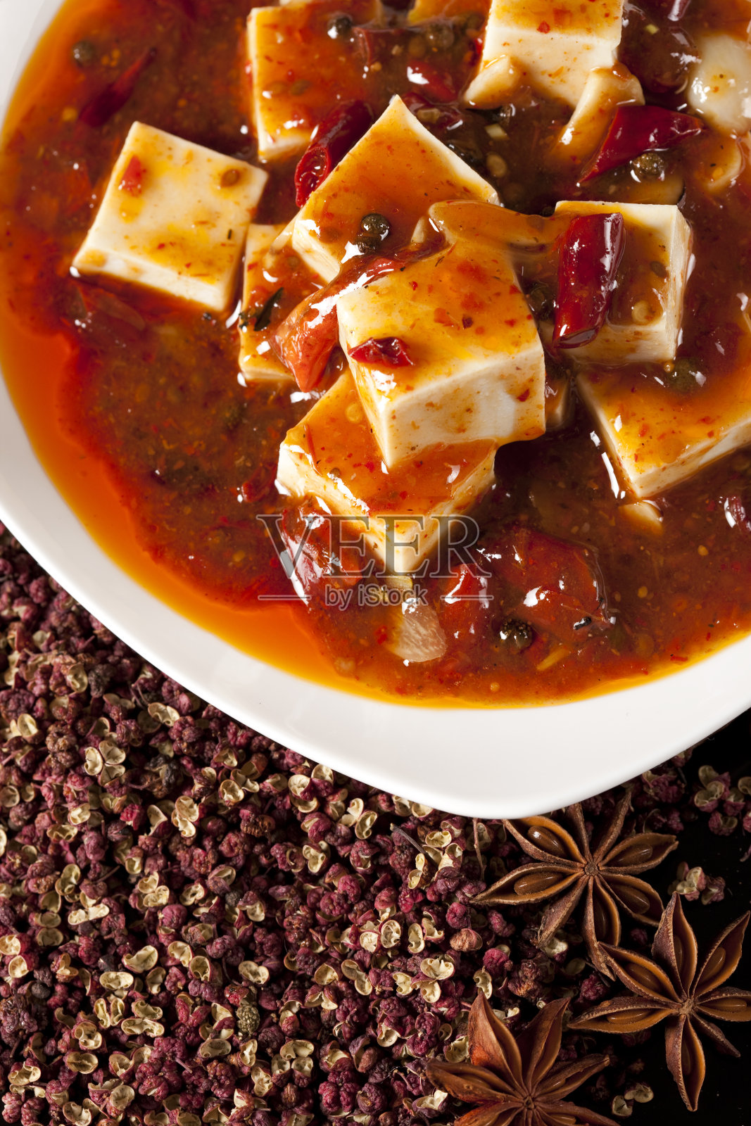 麻婆豆腐特写照片摄影图片