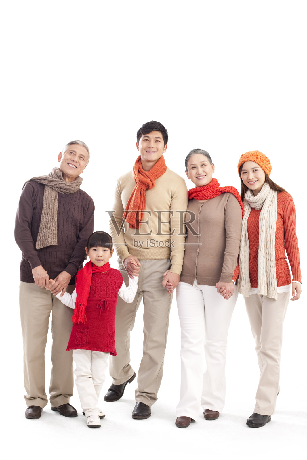 一家五口全家福照片摄影图片