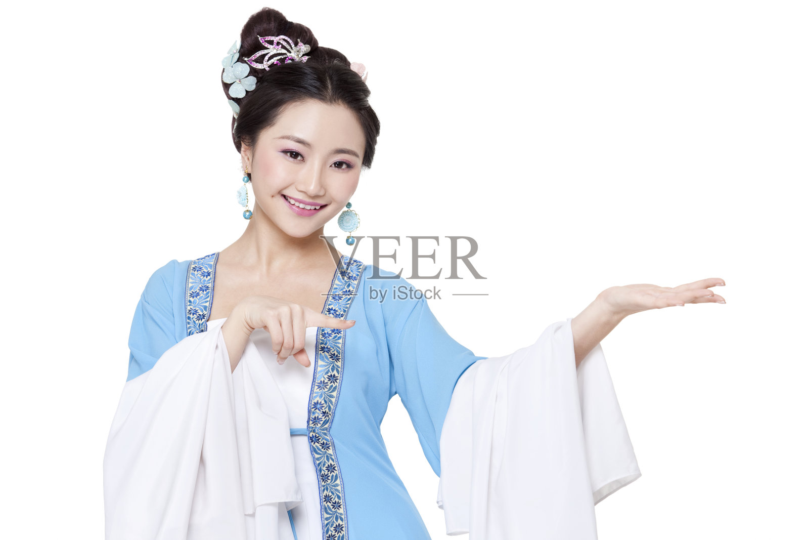 古装美女做手势照片摄影图片