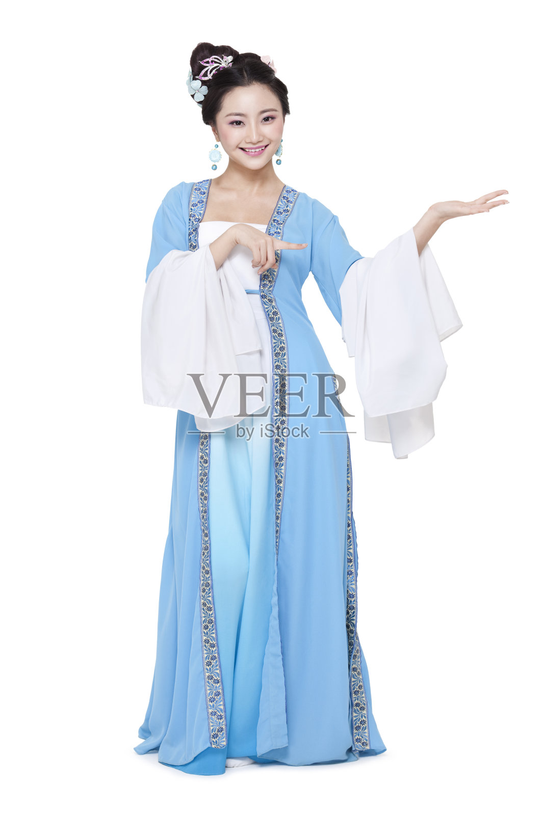 古装美女做手势照片摄影图片