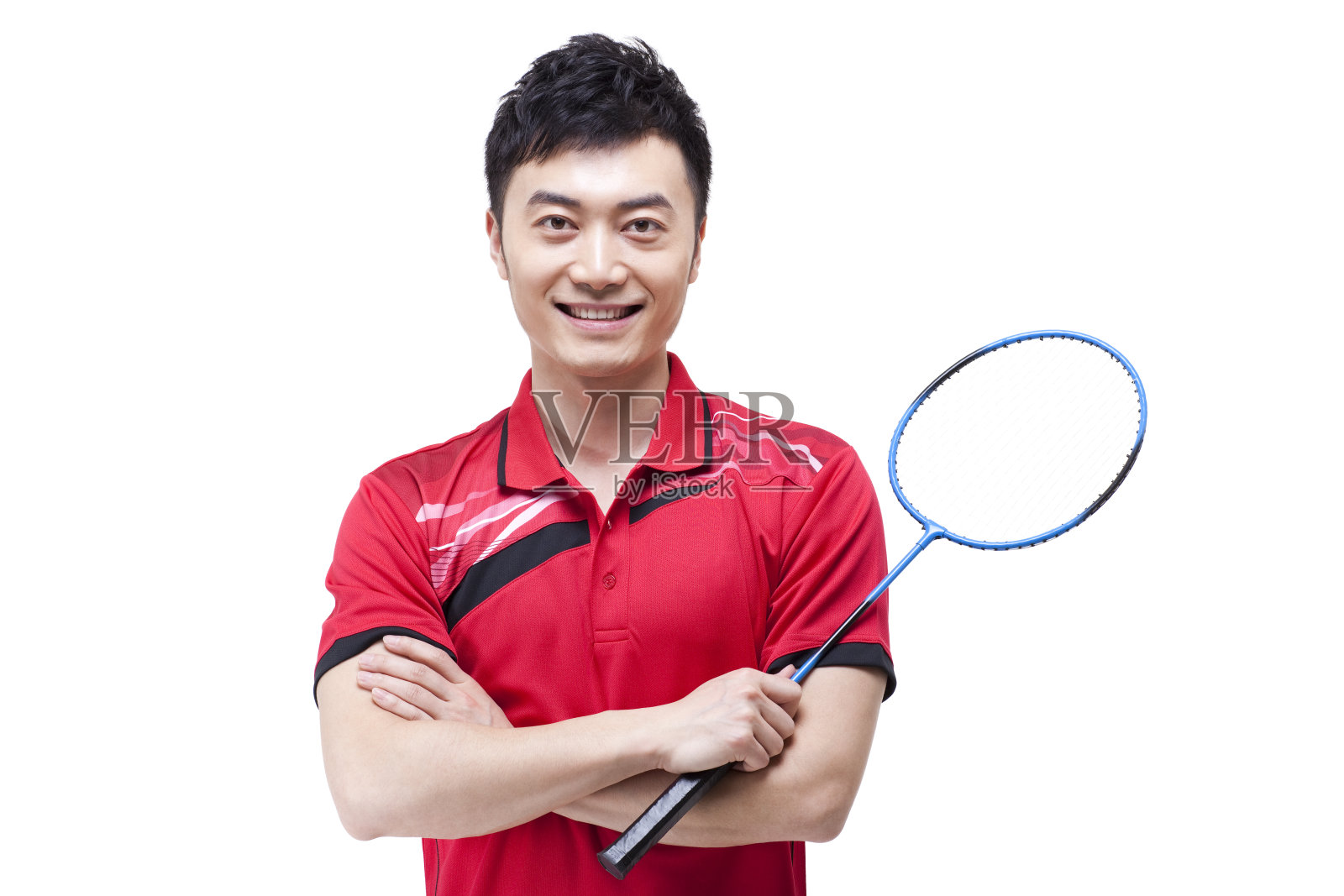 自信的羽毛球运动员照片摄影图片