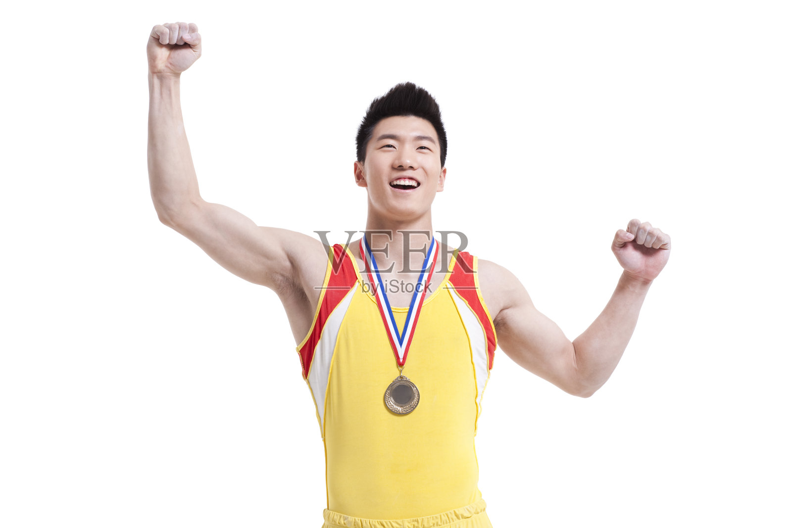 得奖运动员庆祝照片摄影图片