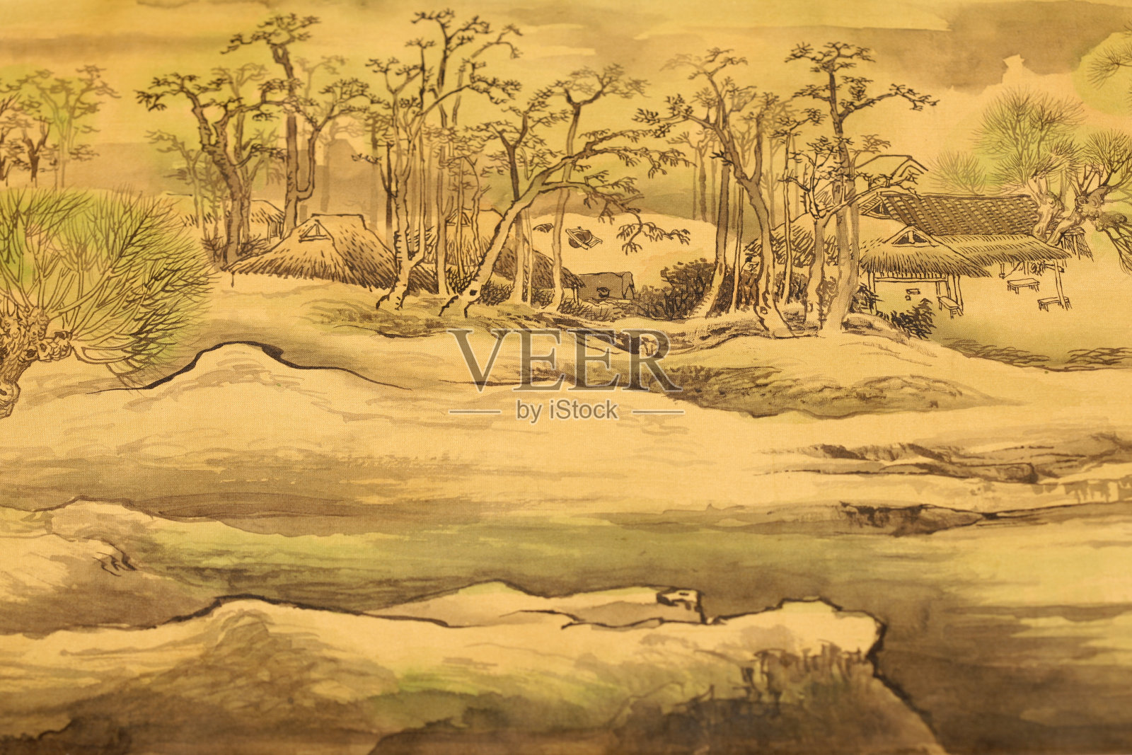 清明上河图插画图片素材