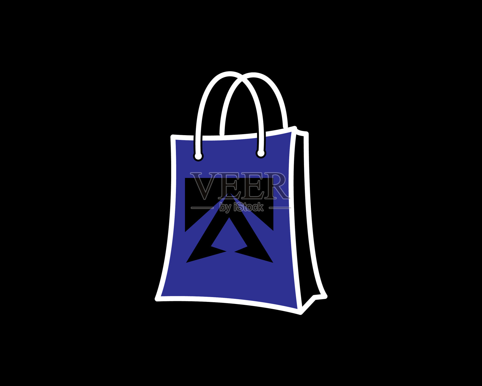 创意字母a与购物袋的标志插画图片素材