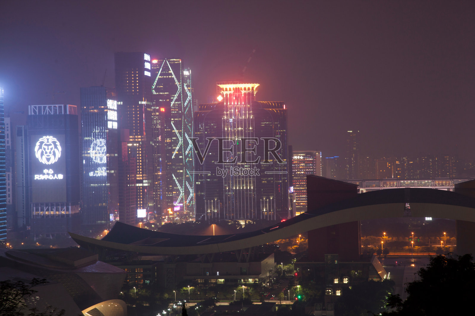 广东省深圳莲花山夜景照片摄影图片