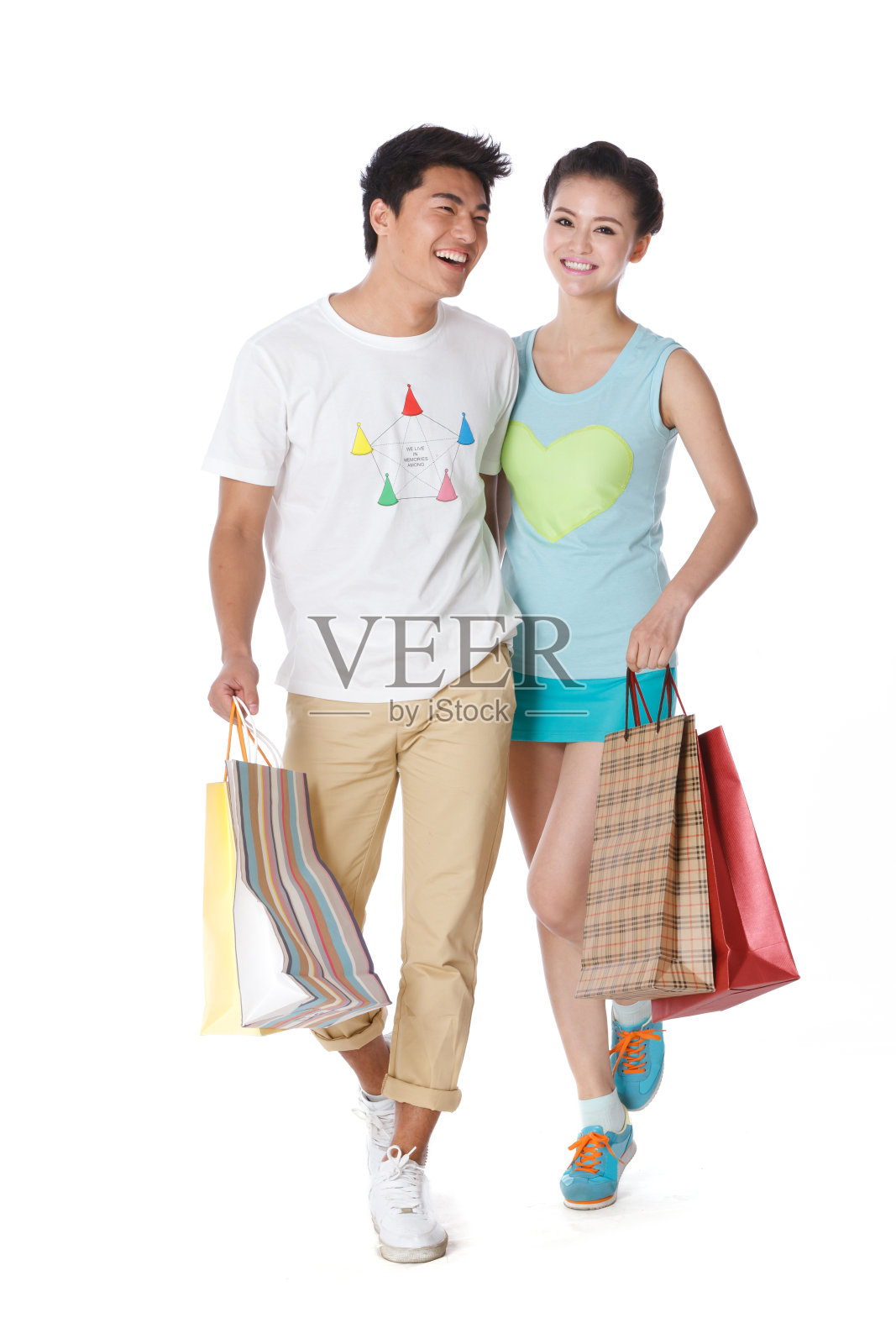 时尚活力的年轻人购物照片摄影图片