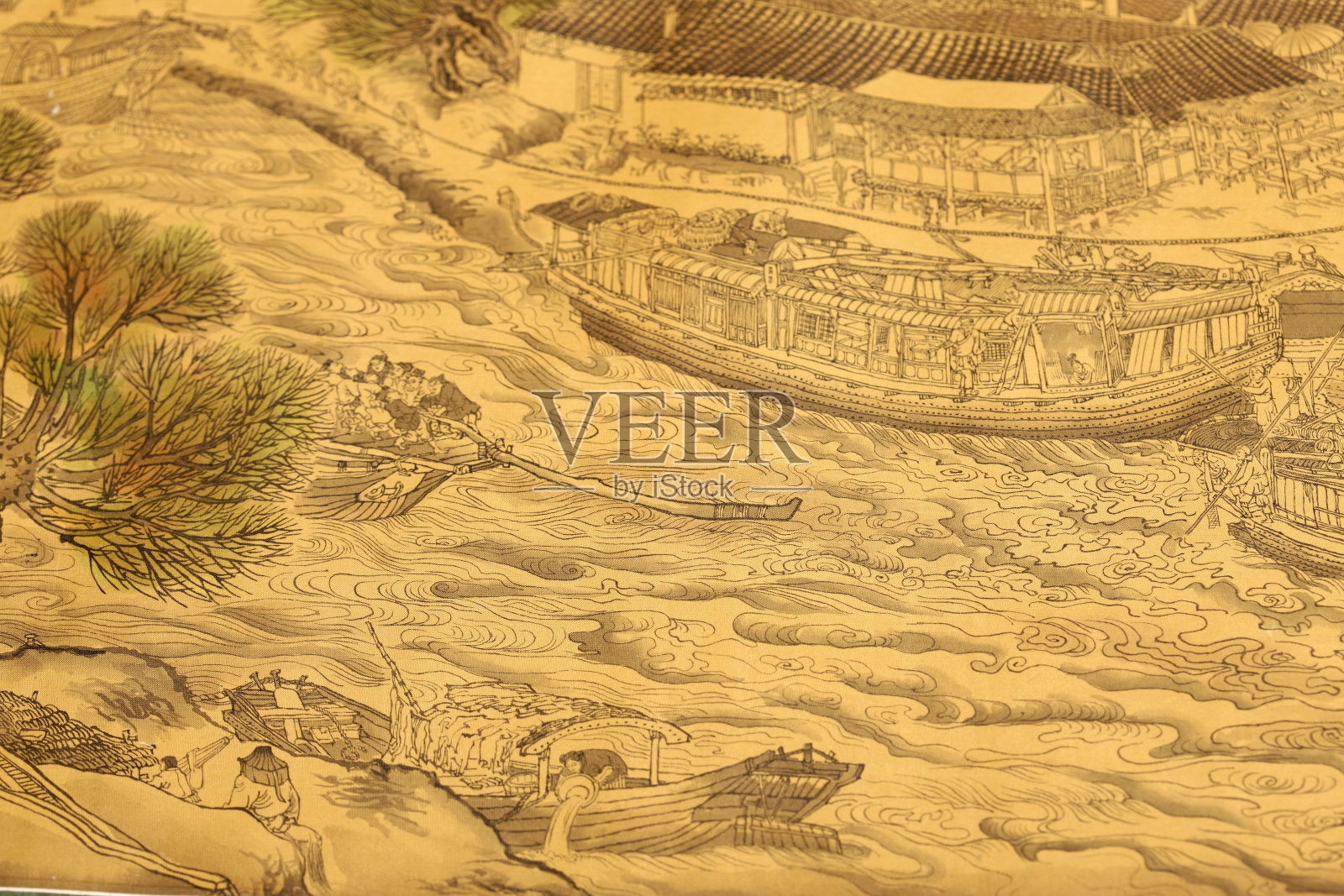 清明上河图插画图片素材