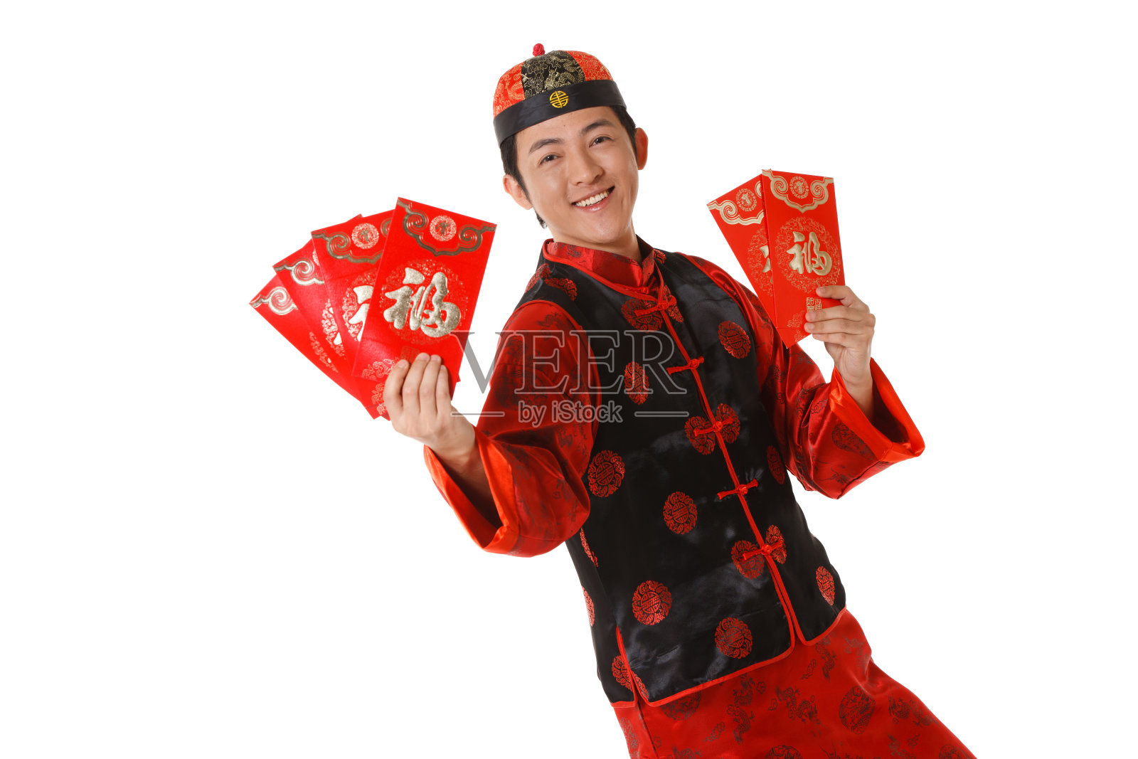 青年男人拿红包照片摄影图片