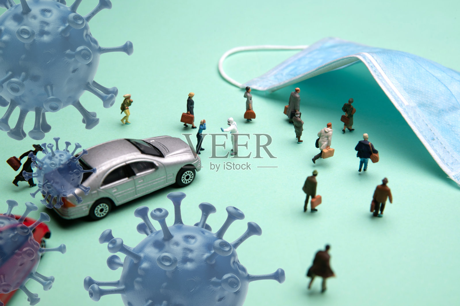 安全棚外医务工作者禁止汽车通行照片摄影图片