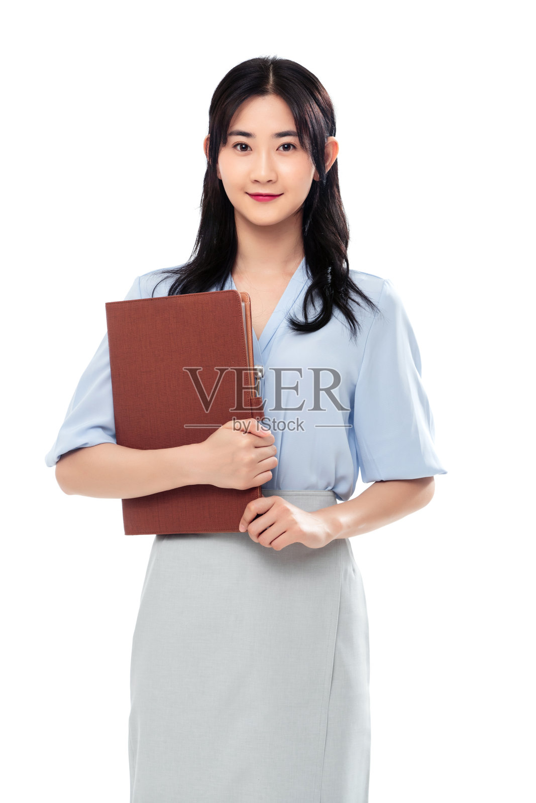 拿着文件的商务女士照片摄影图片