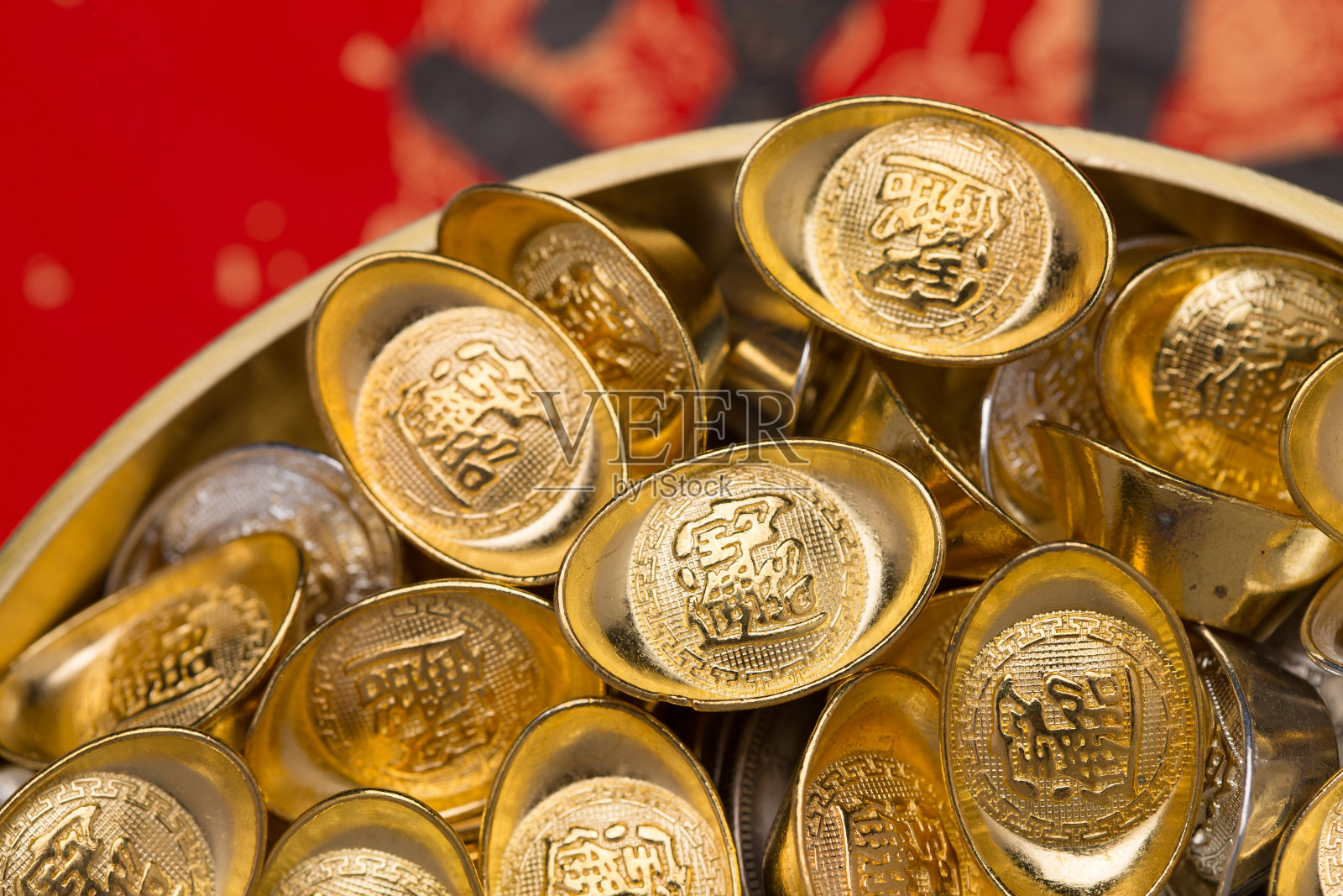 金元宝和银元宝照片摄影图片