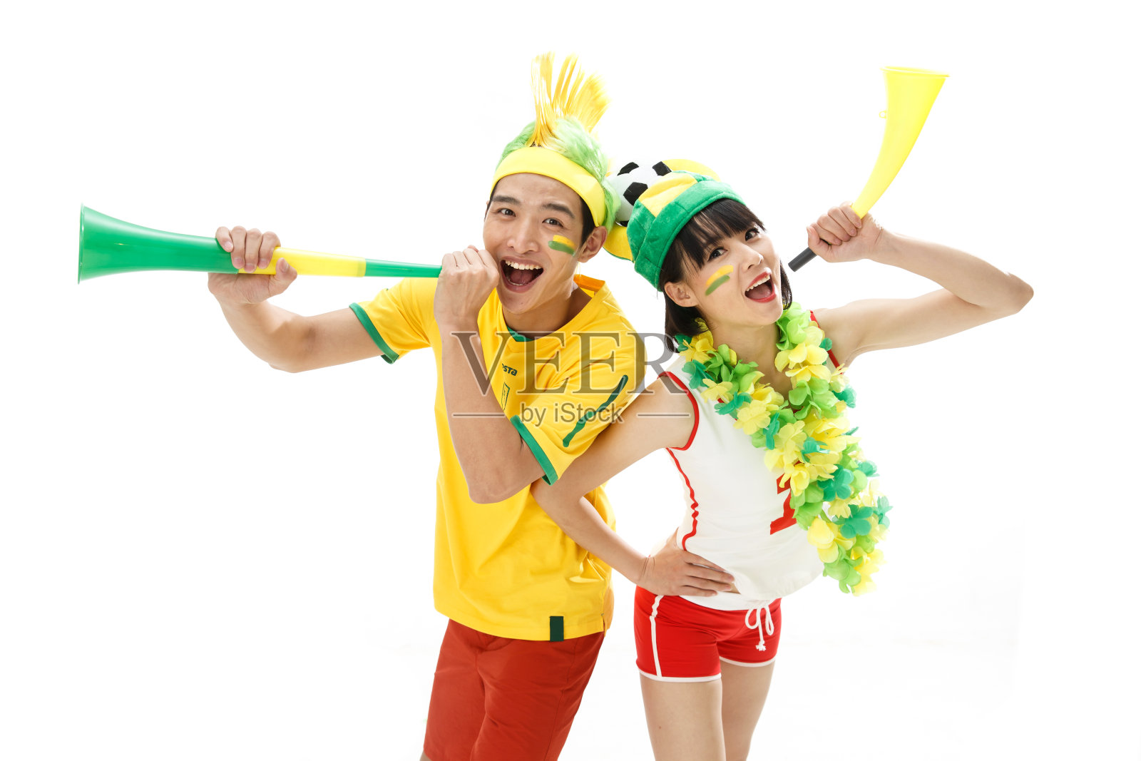 青年球迷拉拉队照片摄影图片