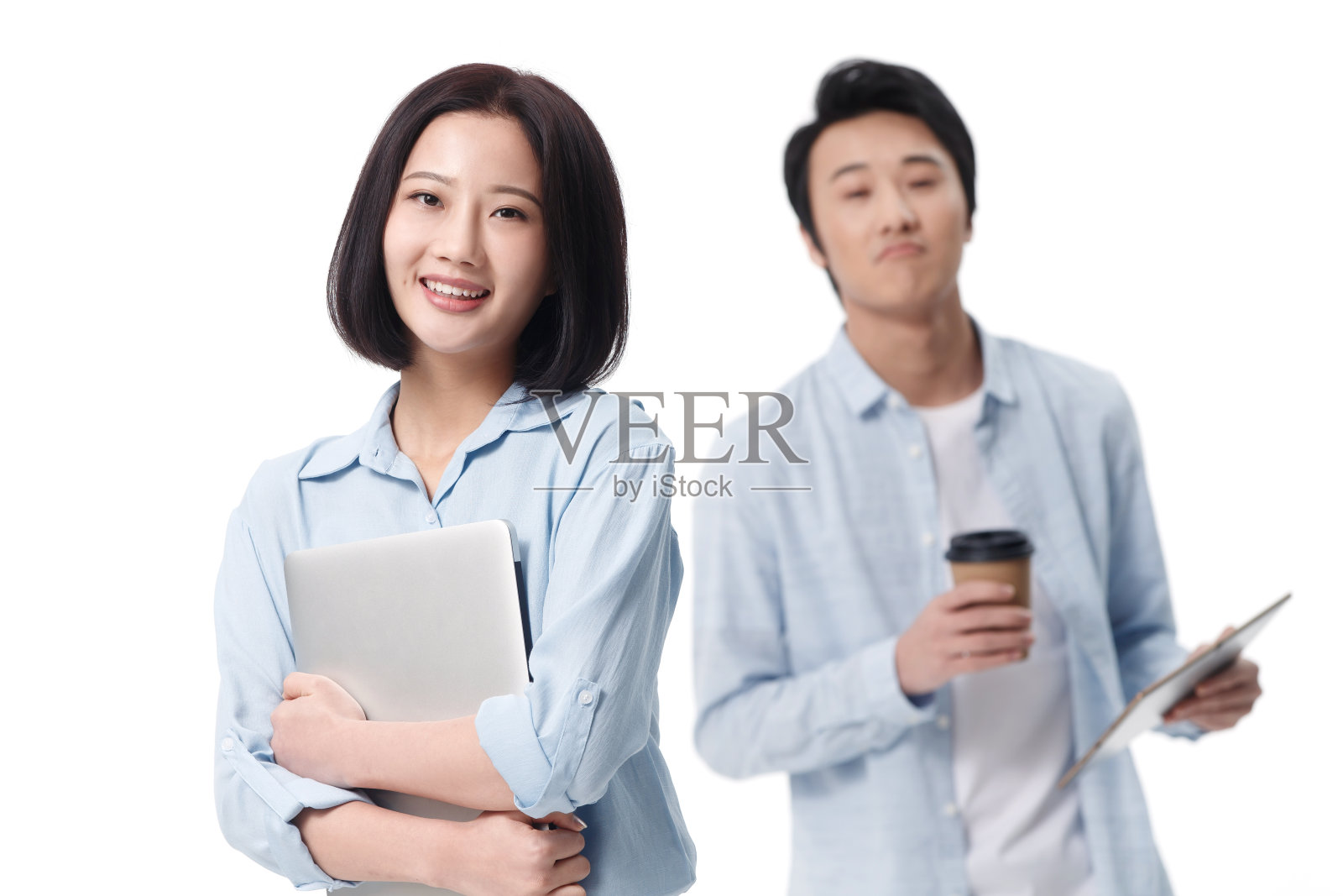 两个青年商务人士照片摄影图片