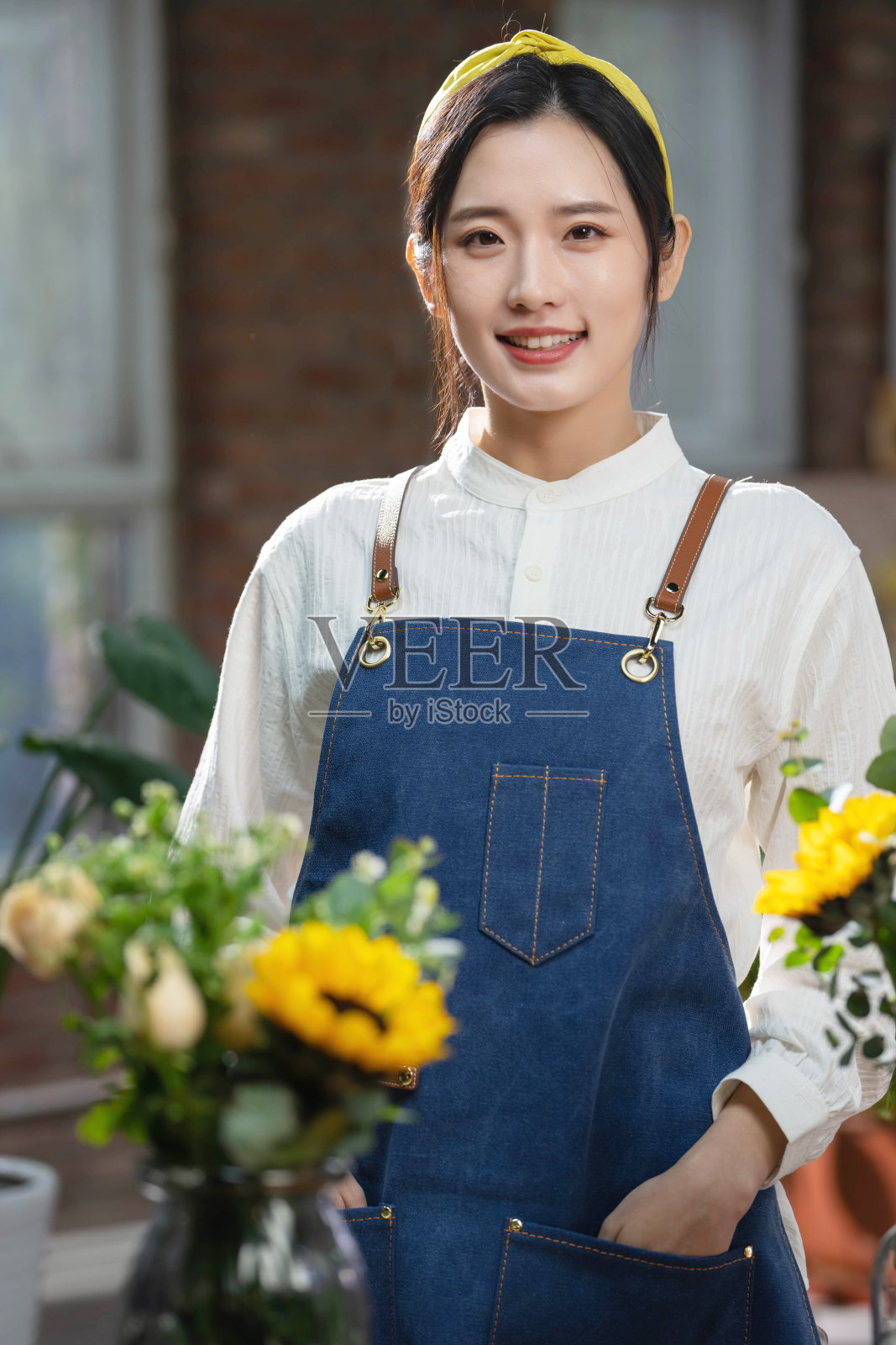 花艺师肖像照片摄影图片