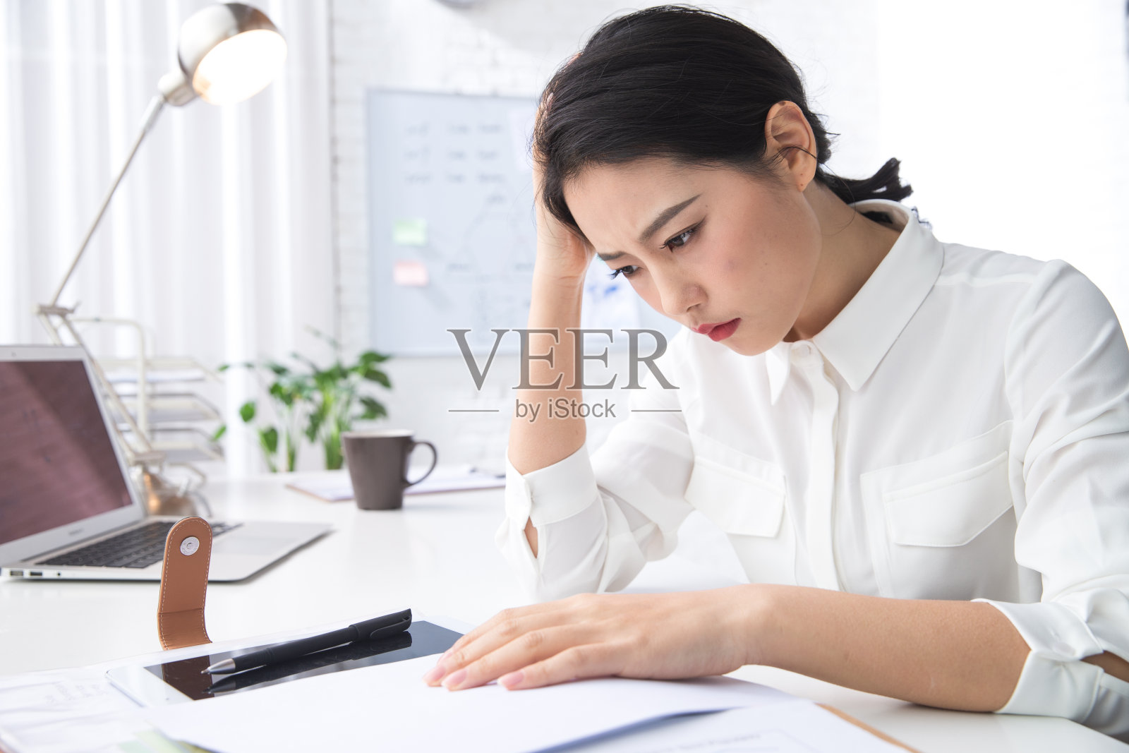 青年商务女人在办公照片摄影图片