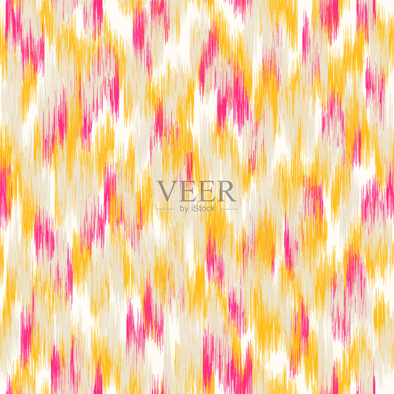 织物IKAT印花。抽象的无缝模式。矢量插图。传统亚洲装饰，现代时尚纺织设计插画图片素材