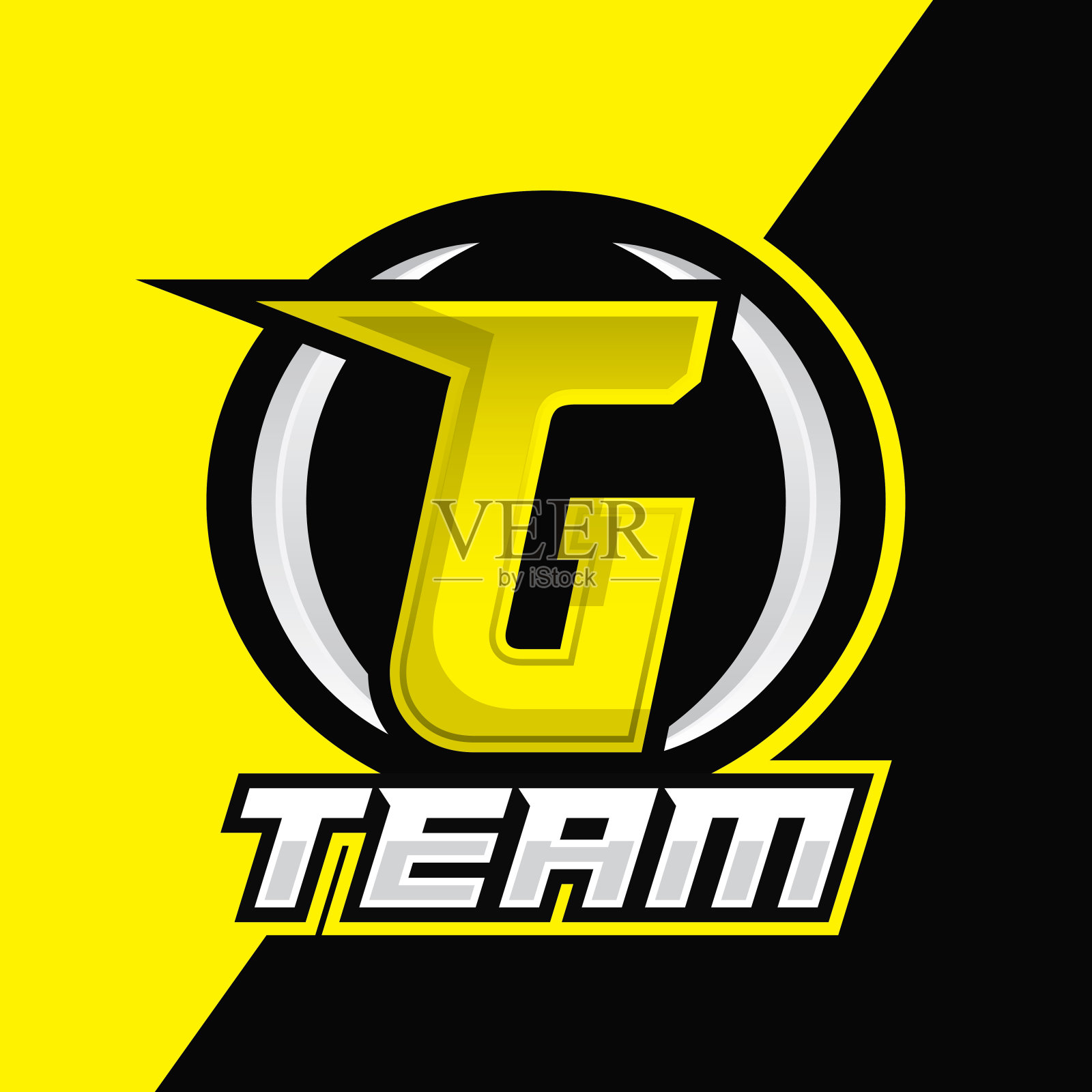 G首字母组合电子竞技和玩家团队logo插图设计。吉祥物电竞logo设计插画图片素材