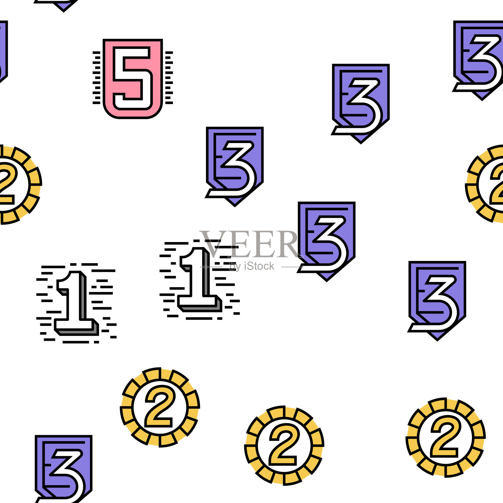 数字数字标题向量无缝模式插画图片素材