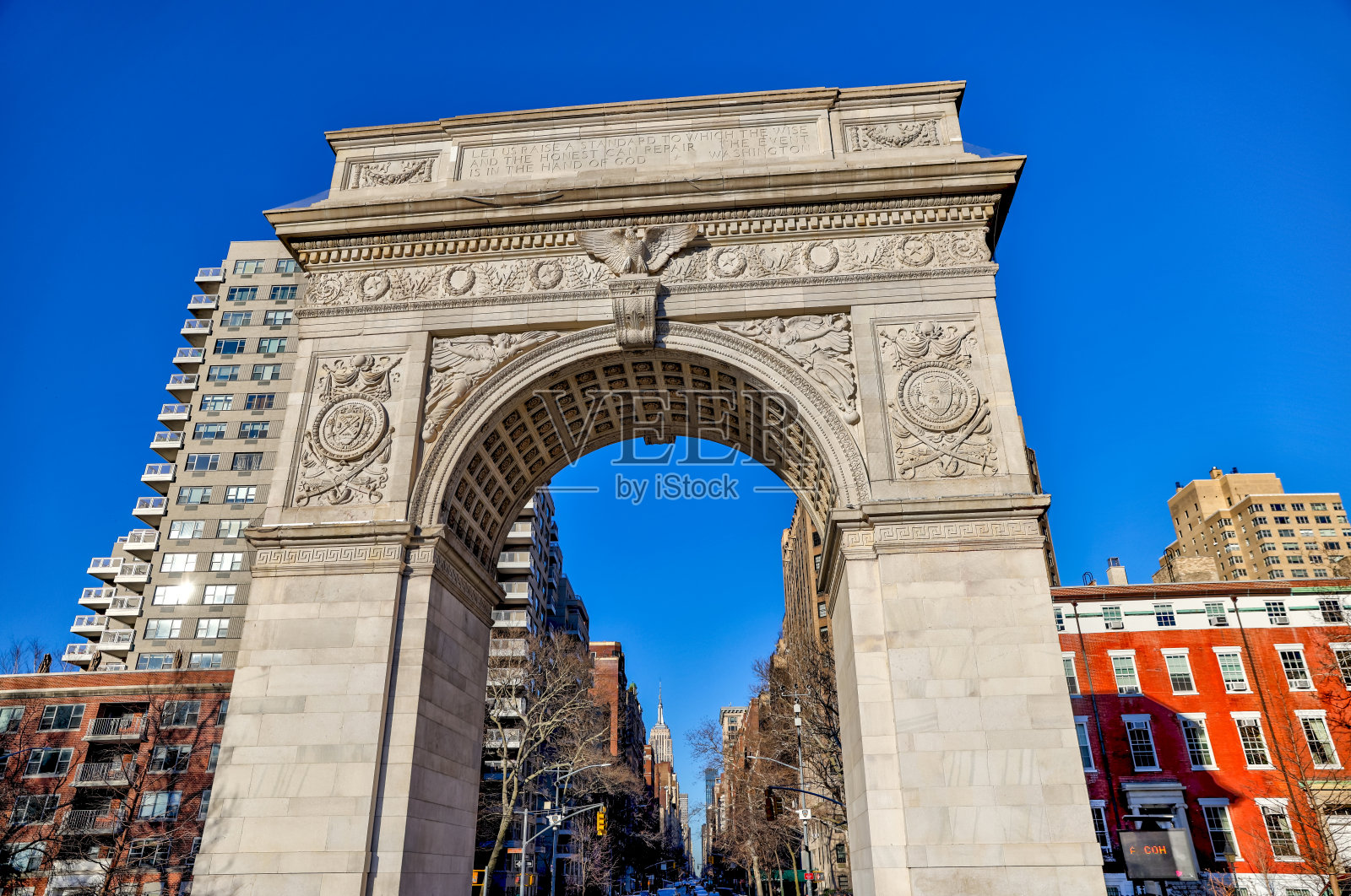 纽约曼哈顿华盛顿广场的拱门照片摄影图片