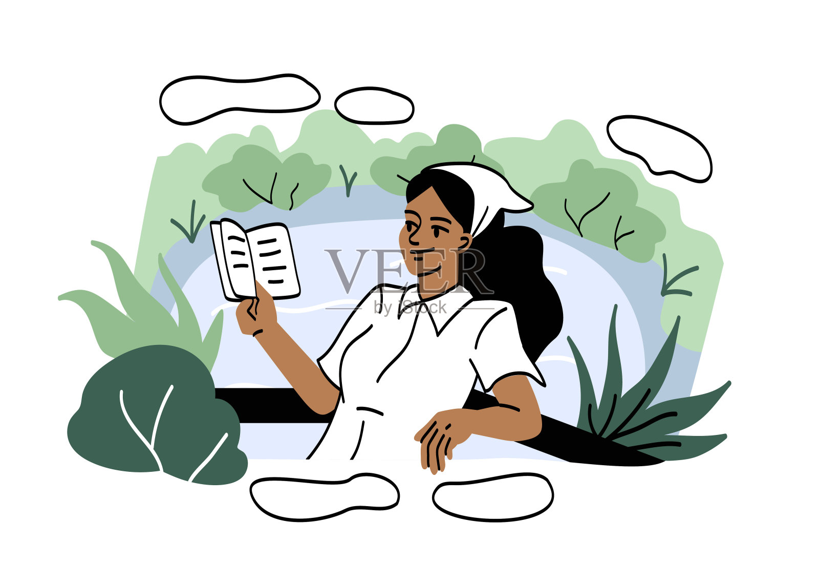 人们在大自然中休息设计元素图片