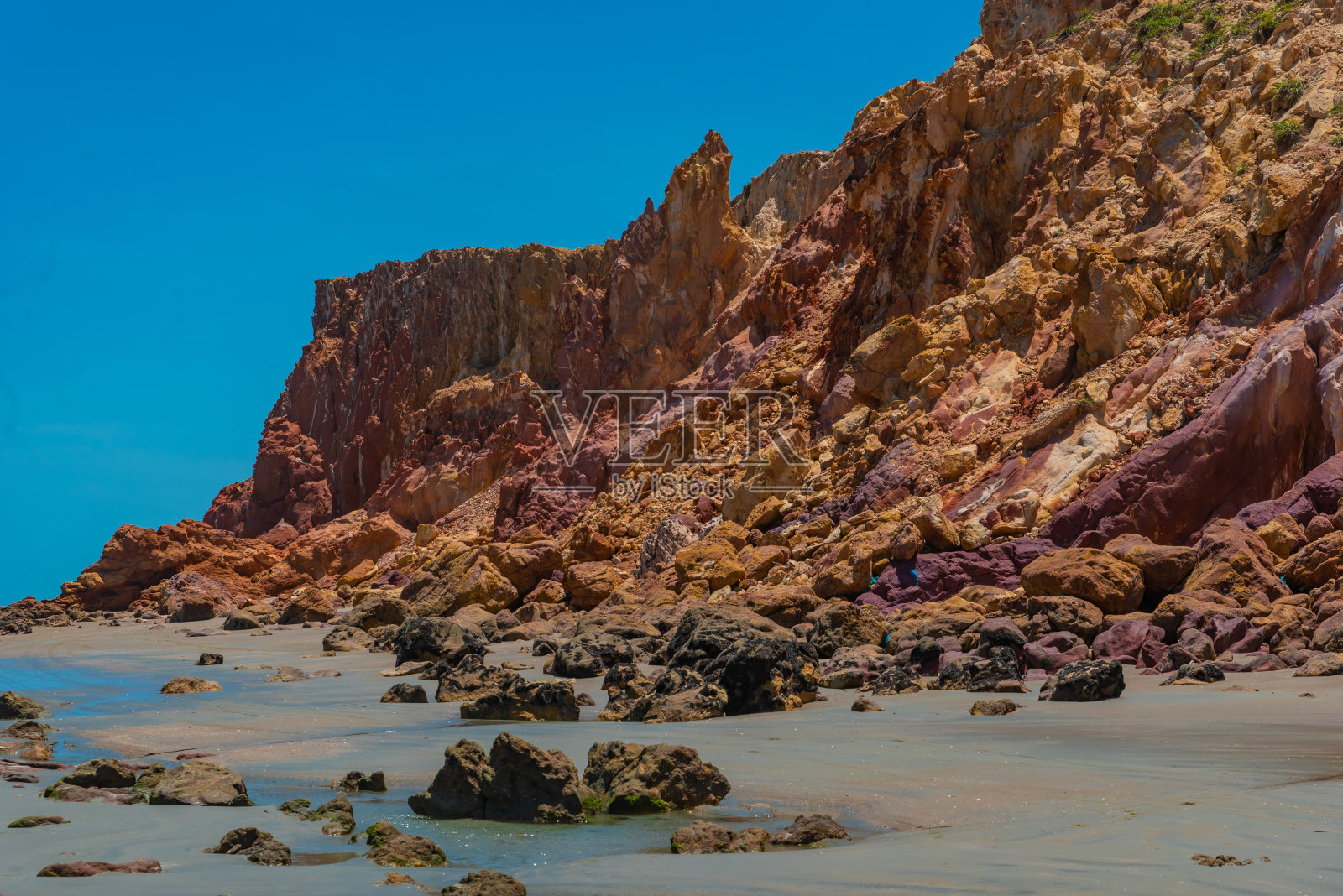 Ponta Grossa海滩的悬崖、岩石和沙丘_15照片摄影图片