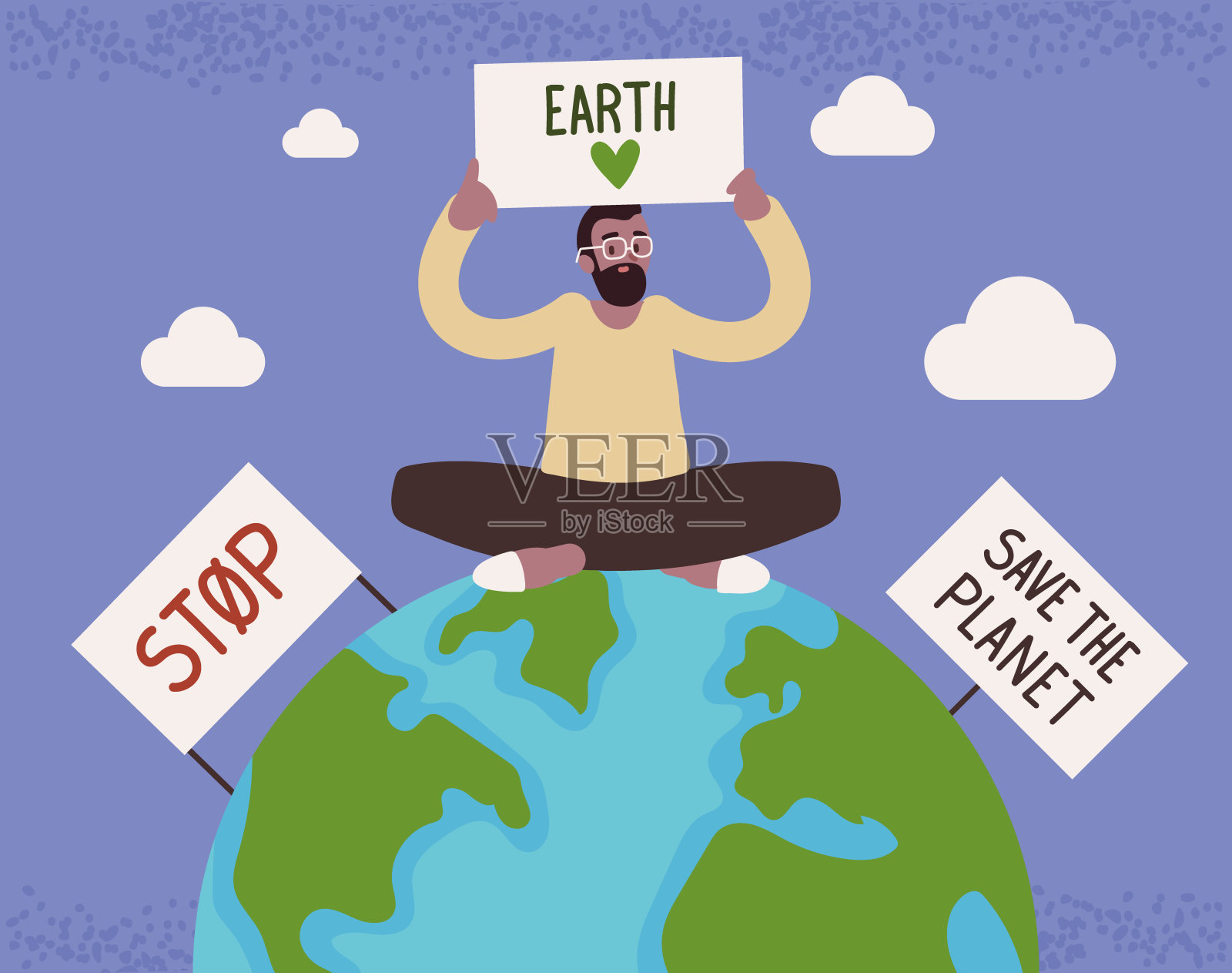 人类拯救地球插画图片素材