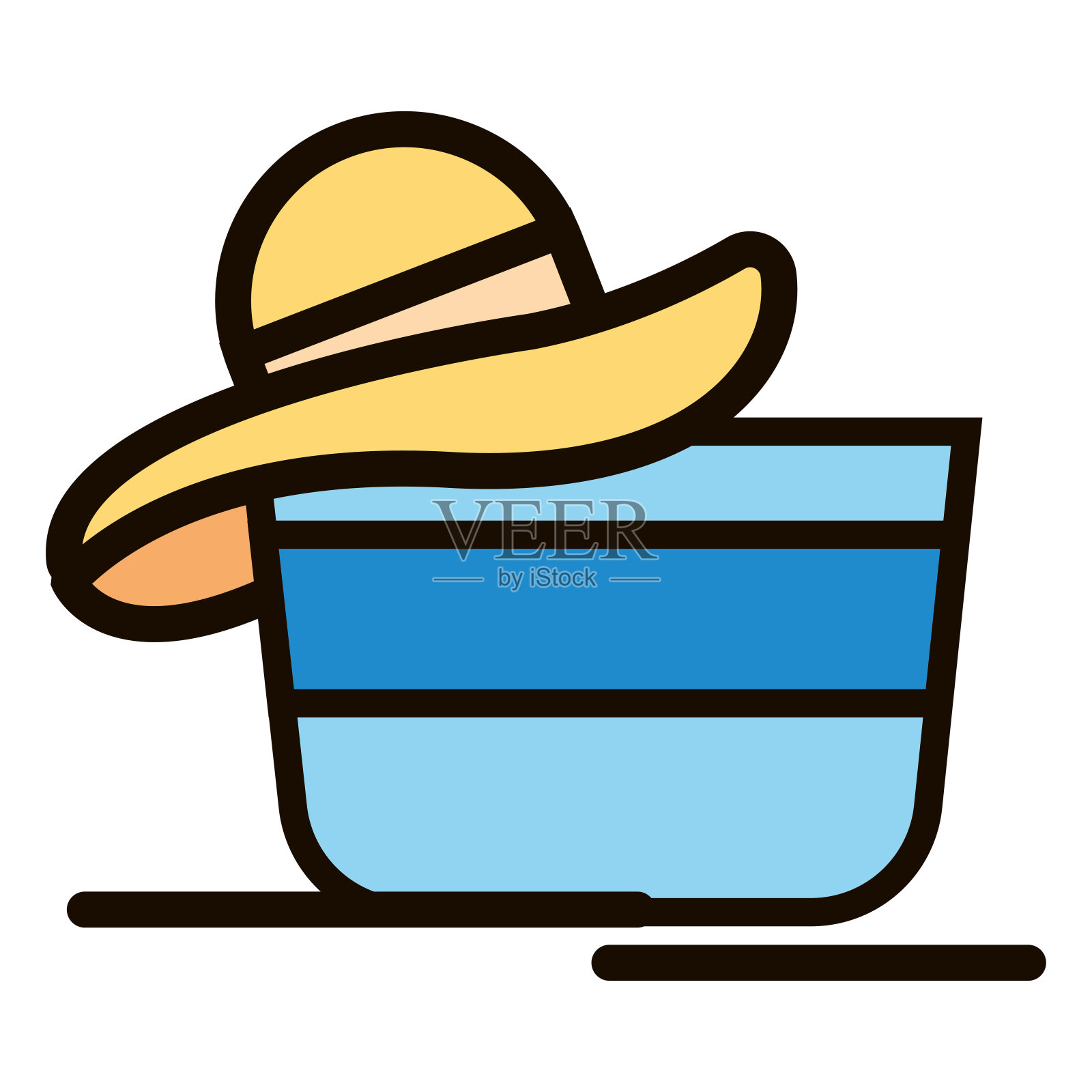 孤立的帽子袋夏天图标矢量插图插画图片素材