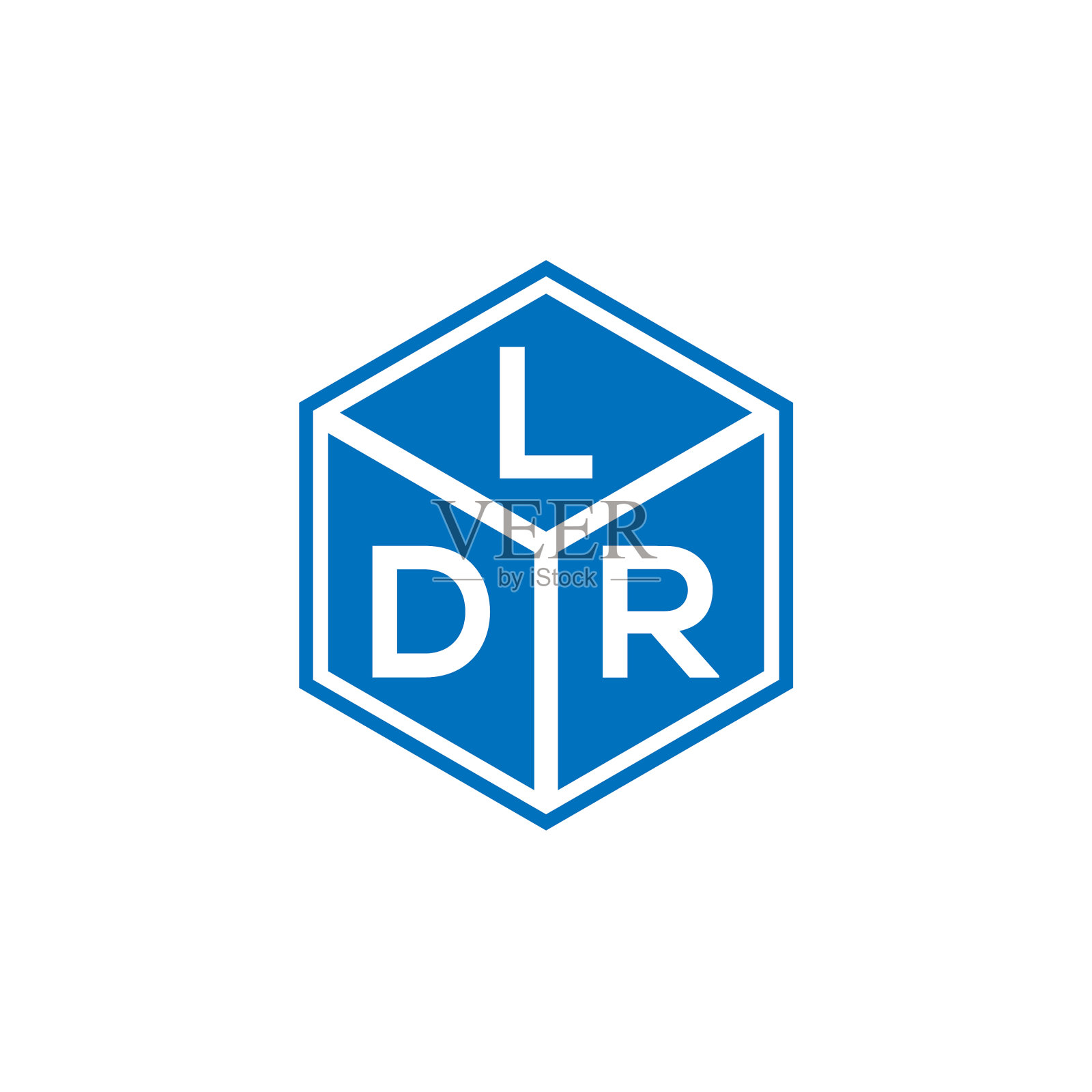 LDR字母标志设计在黑色背景的LDR插画图片素材