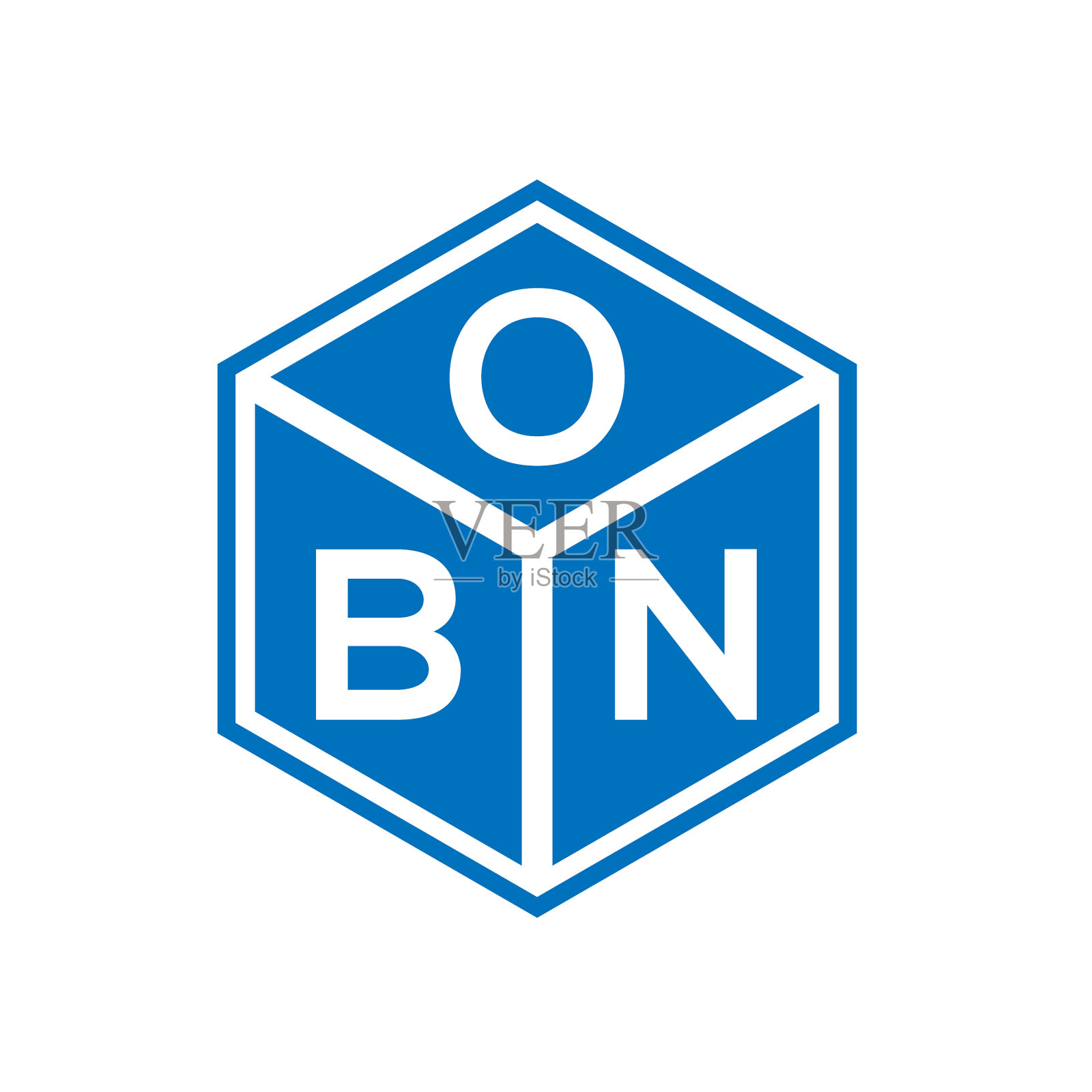 Obn字母标志设计在黑色背景Obn插画图片素材