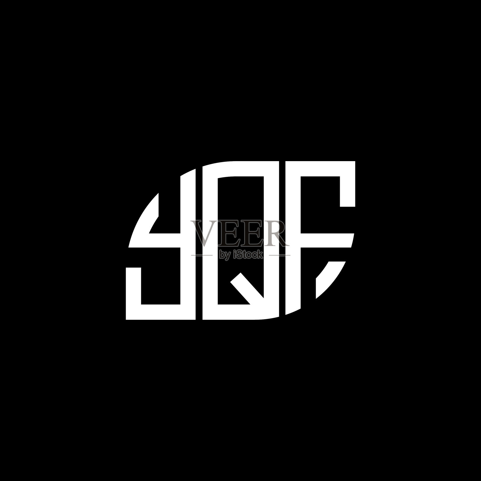 Yqf字母标志设计上的黑色背景Yqf设计元素图片