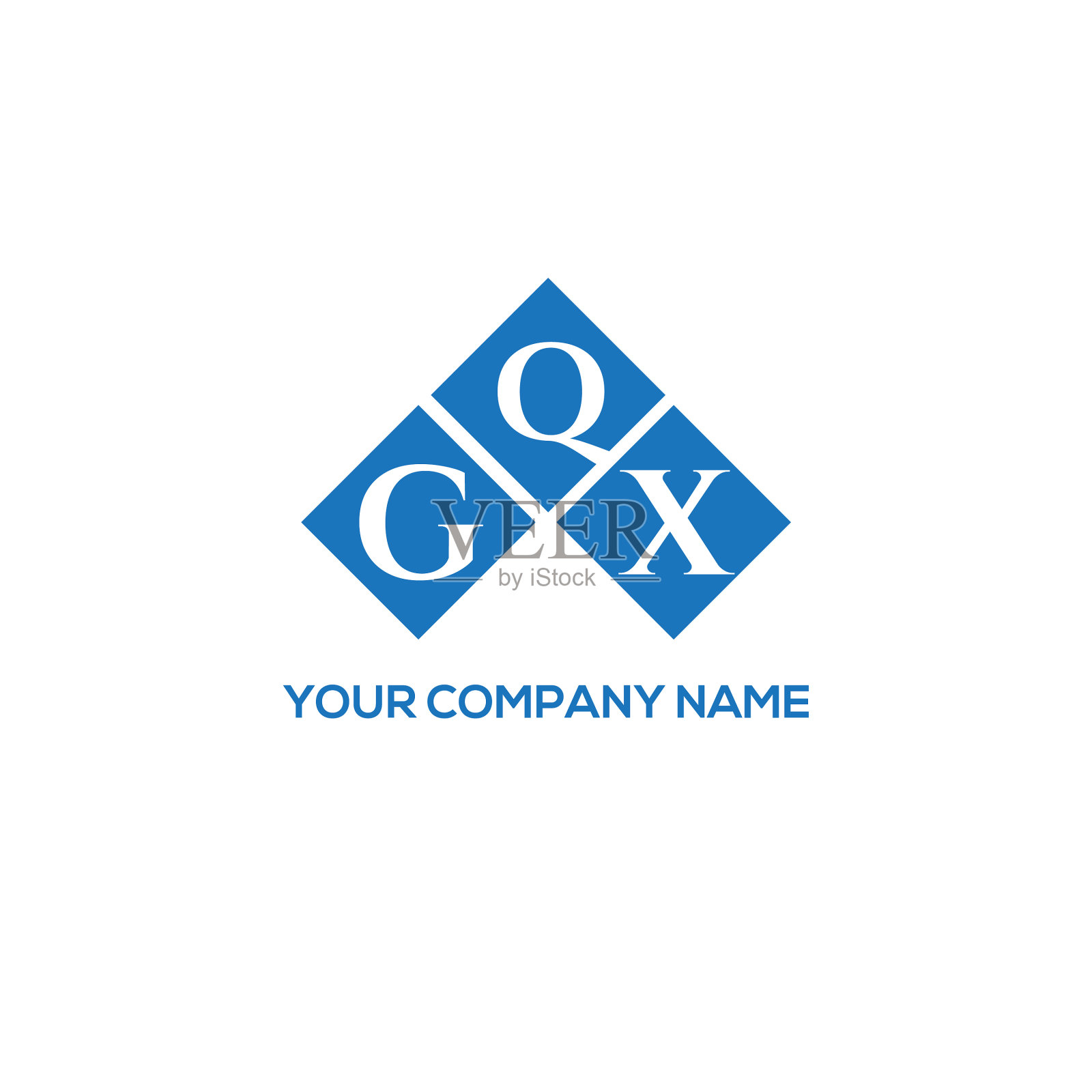 GQX字母标志设计在白色背景GQX插画图片素材