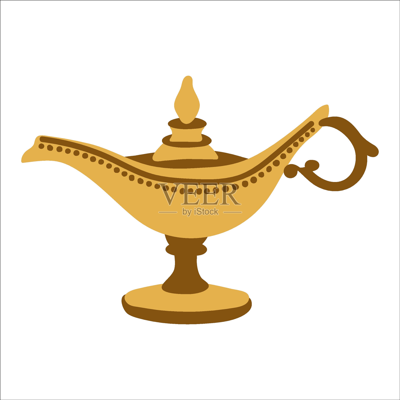 魔术灯矢量设计插图孤立在白色背景上。插画图片素材