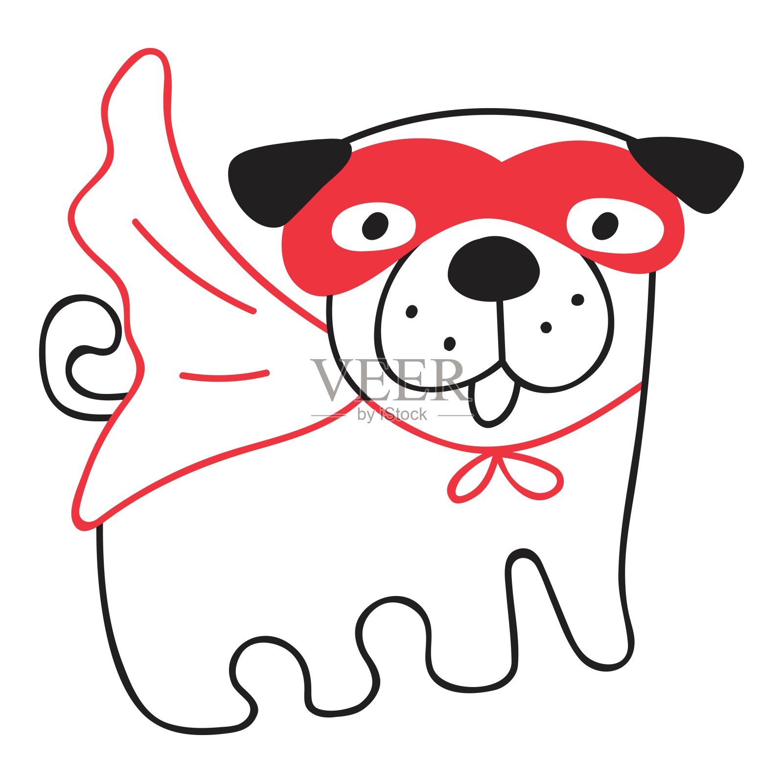 哈巴狗的超级英雄插画图片素材