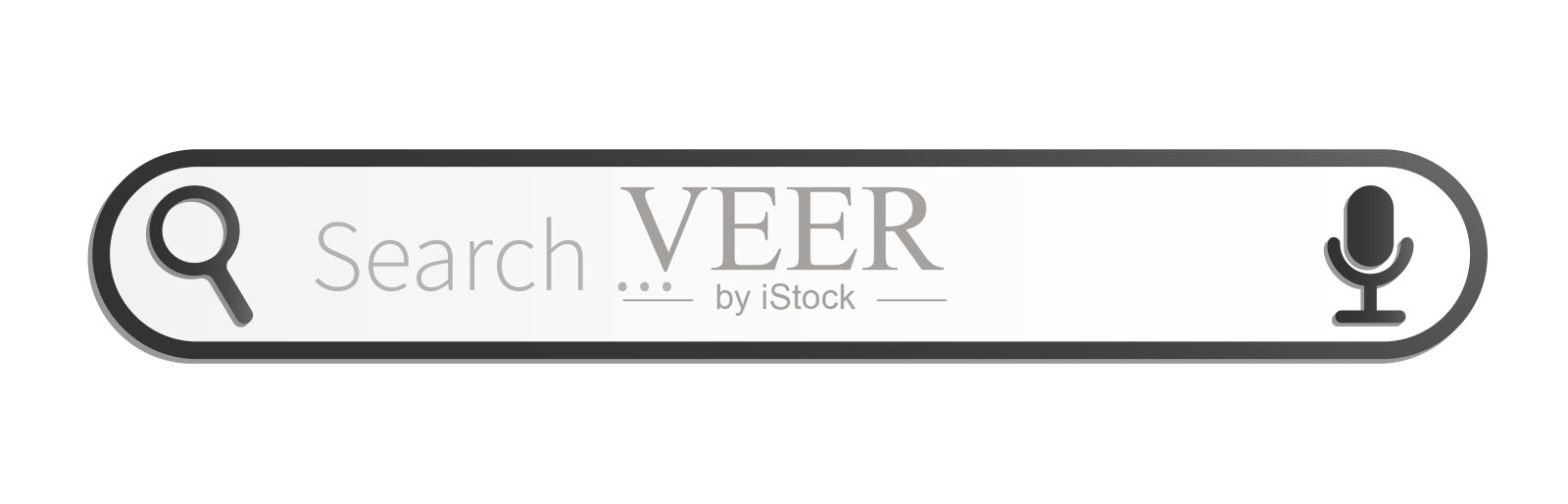 浏览器或移动应用程序搜索栏麦克风和放大镜图标设计元素图片