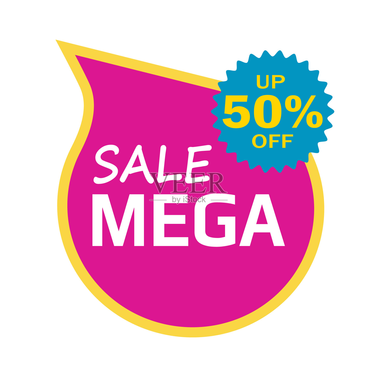 摘要网页横幅，名片，模板MEGA销售50% -向量设计元素图片